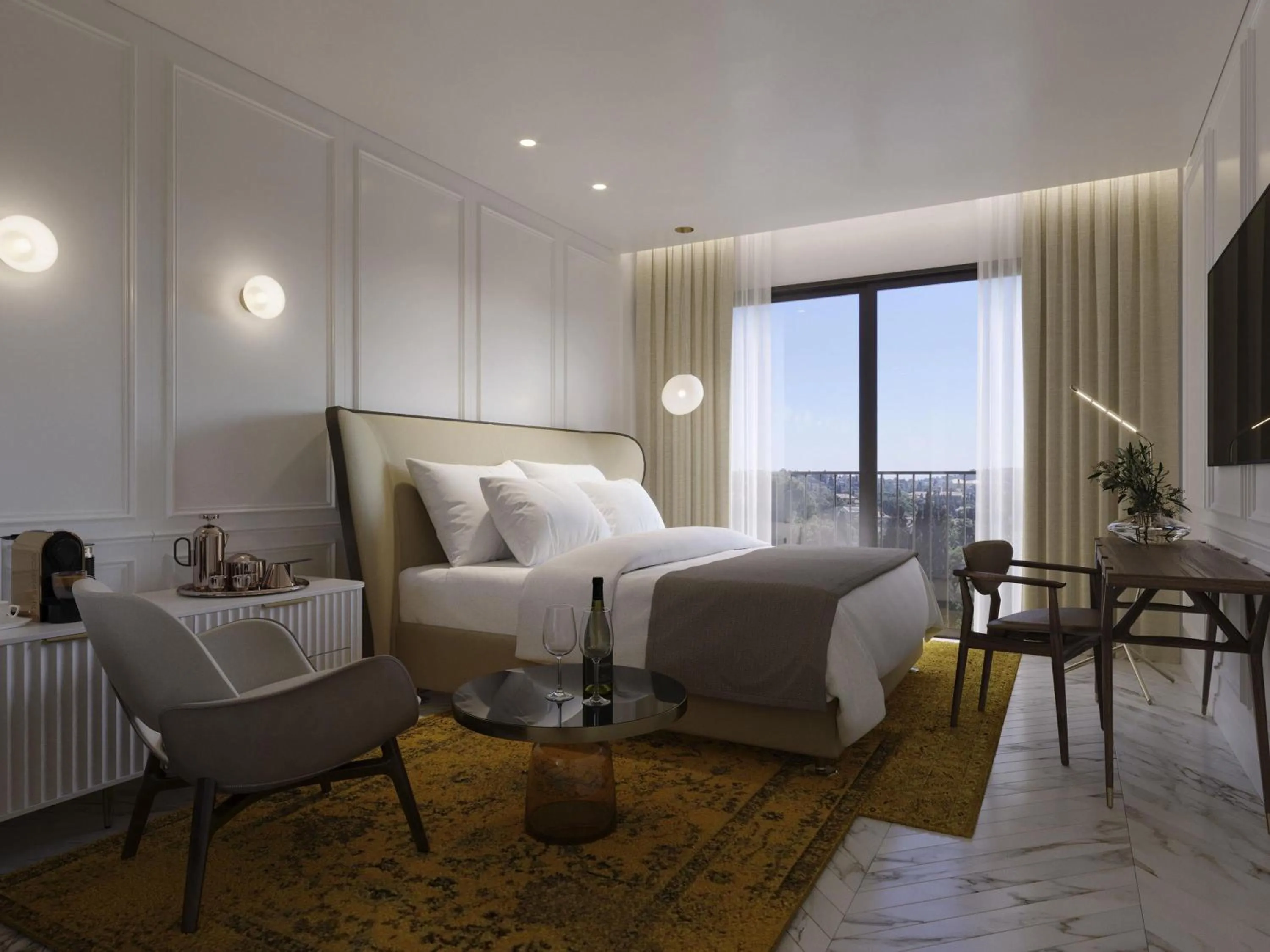 Bedroom, Bed in Theatron Jerusalem Hotel & Spa - MGallery Collection