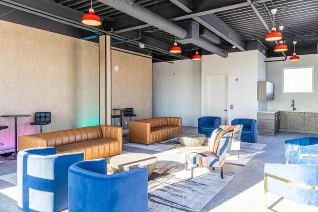 Seating area in Emerald Escape, Free Parking, 2 Bath, Sleeps 8 Near American Dream and The Airport, King Bed and 2 Queen Beds, Washer and Dryer