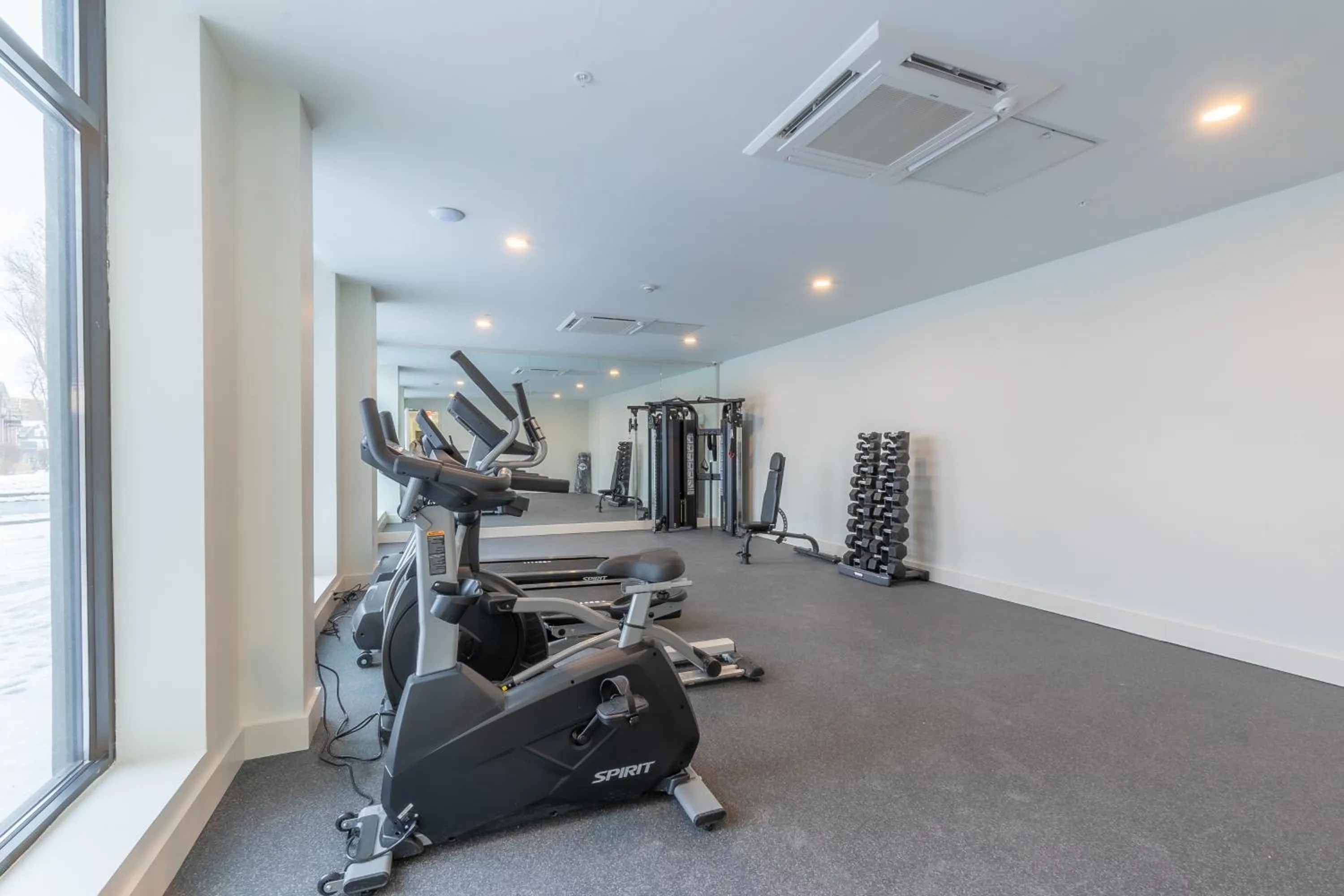 Fitness centre/facilities in Emerald Escape, Free Parking, 2 Bath, Sleeps 8 Near American Dream and The Airport, King Bed and 2 Queen Beds, Washer and Dryer
