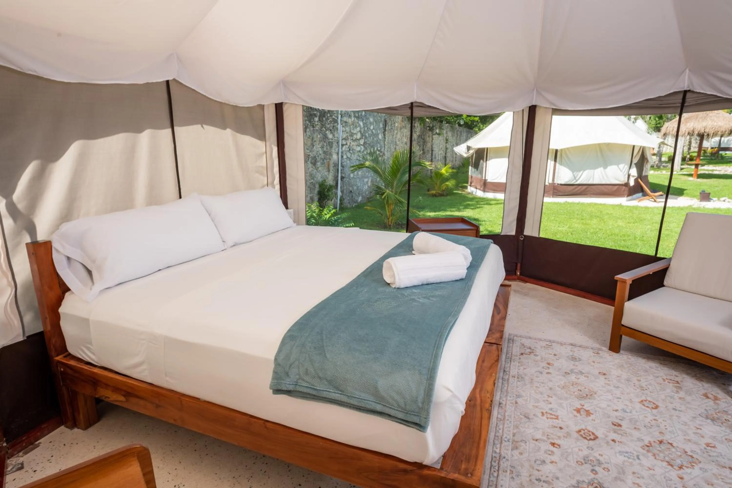 Bed in Xakluum Eco Glampings