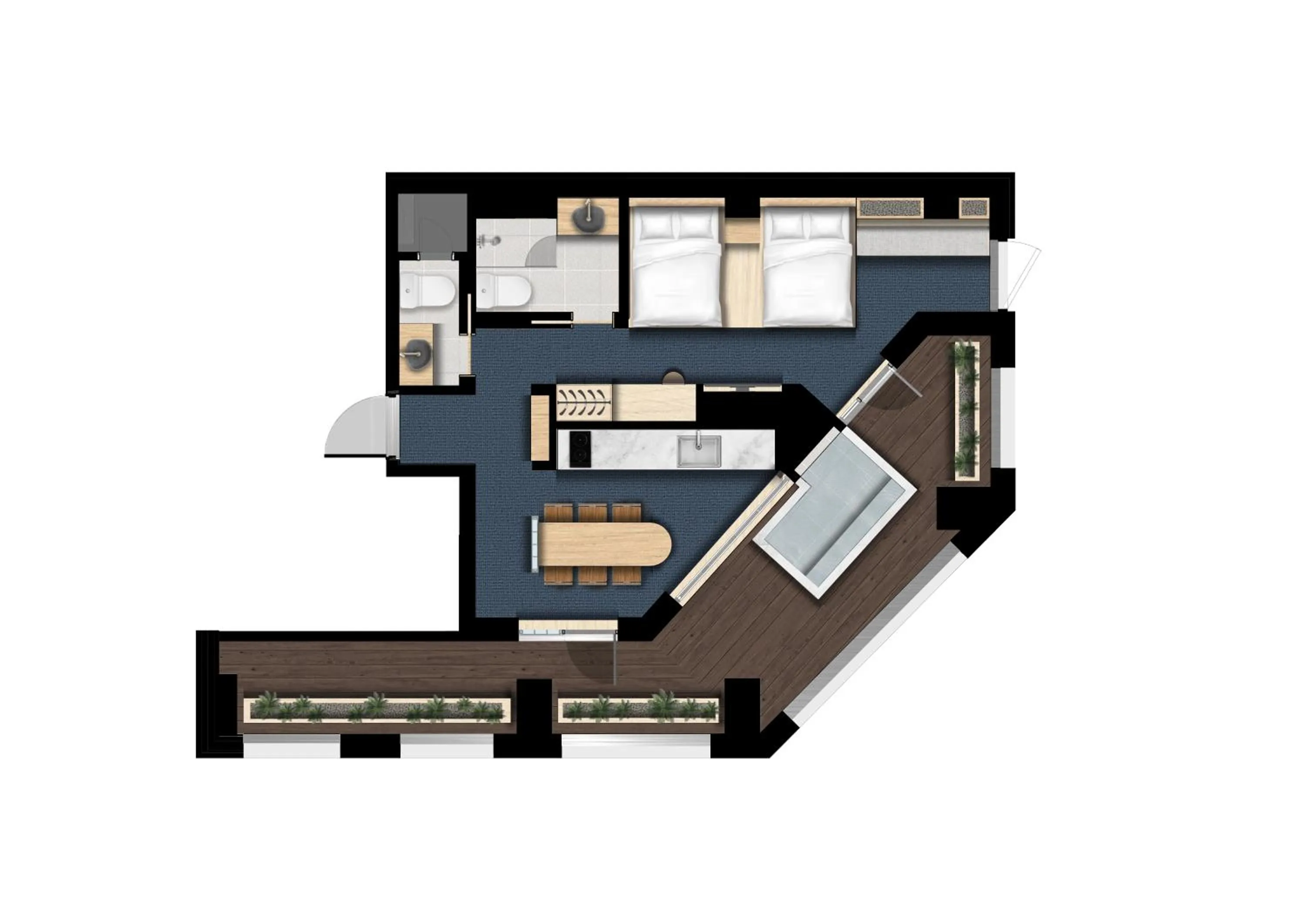 Floor plan in UH Suite Seoul Square
