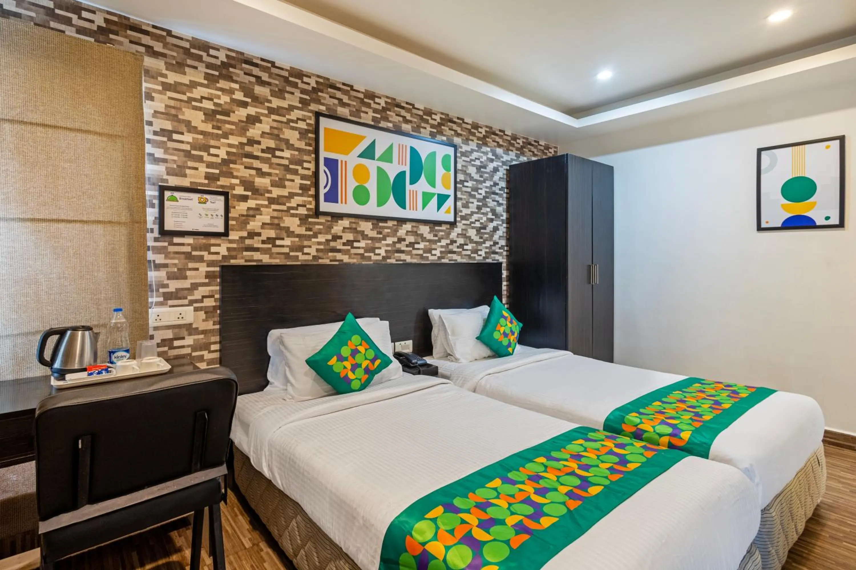 Bedroom, Bed in Treebo Premium Twin Star