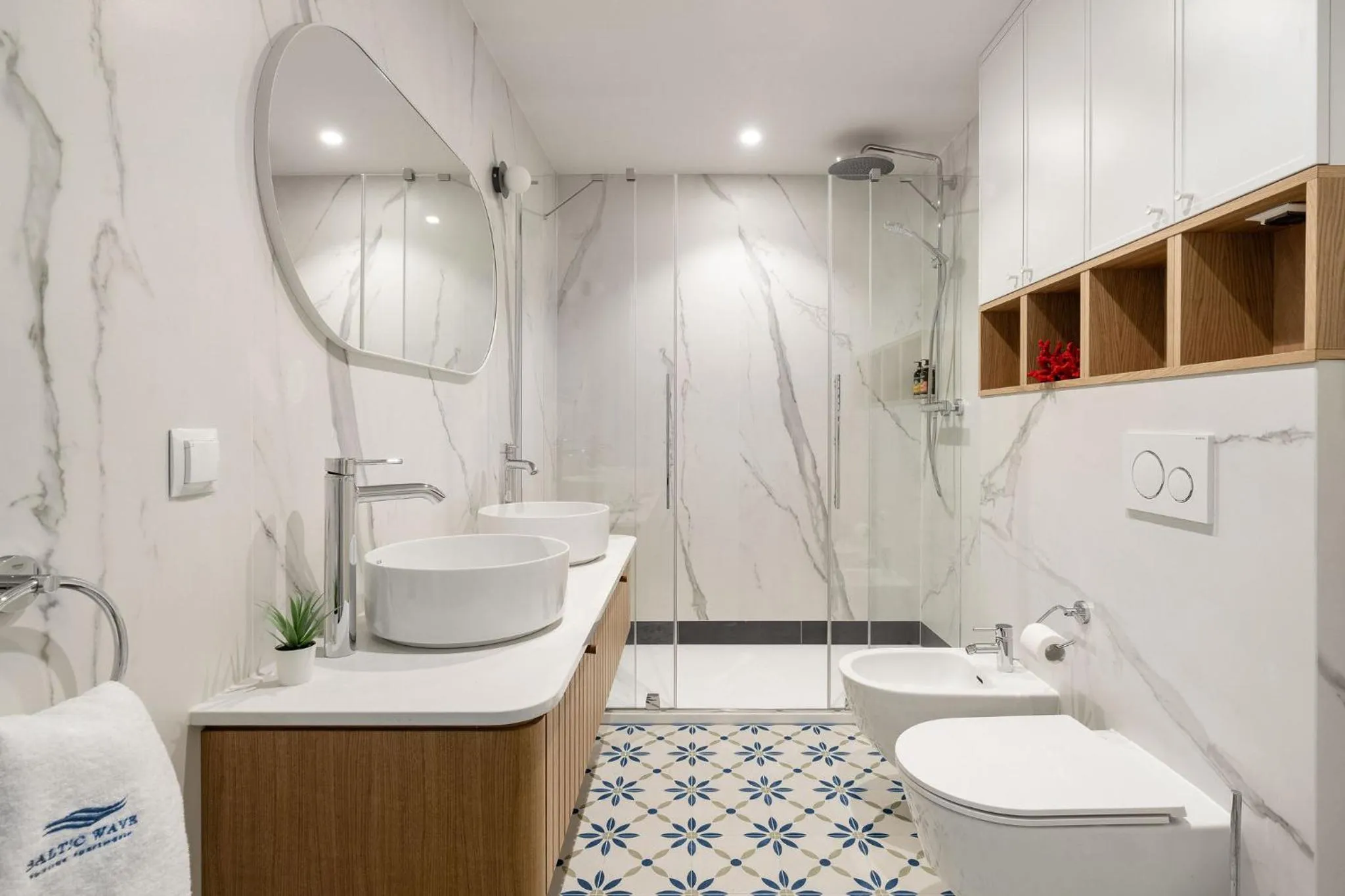 Bathroom in Baltic Wave Boutique Apartments with sauna and gym