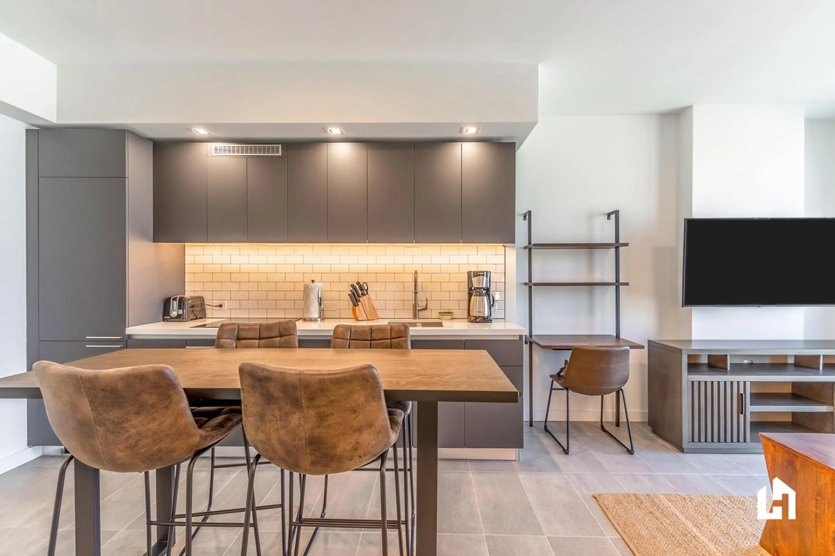 Kitchen or kitchenette in Downtown Miami Condos by Lua Host