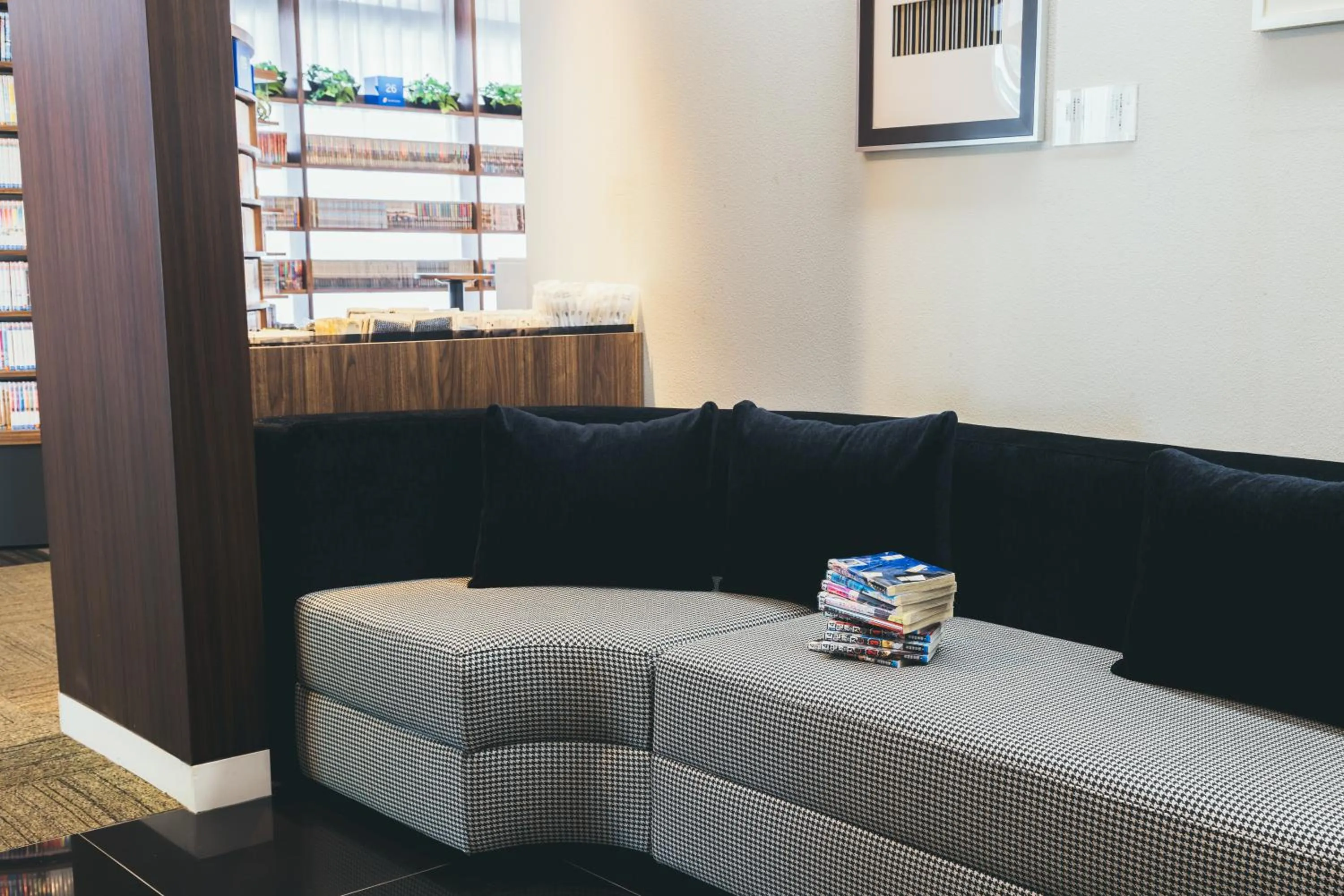 Lobby or reception in Quintessa Hotel Kokura Comic & Books