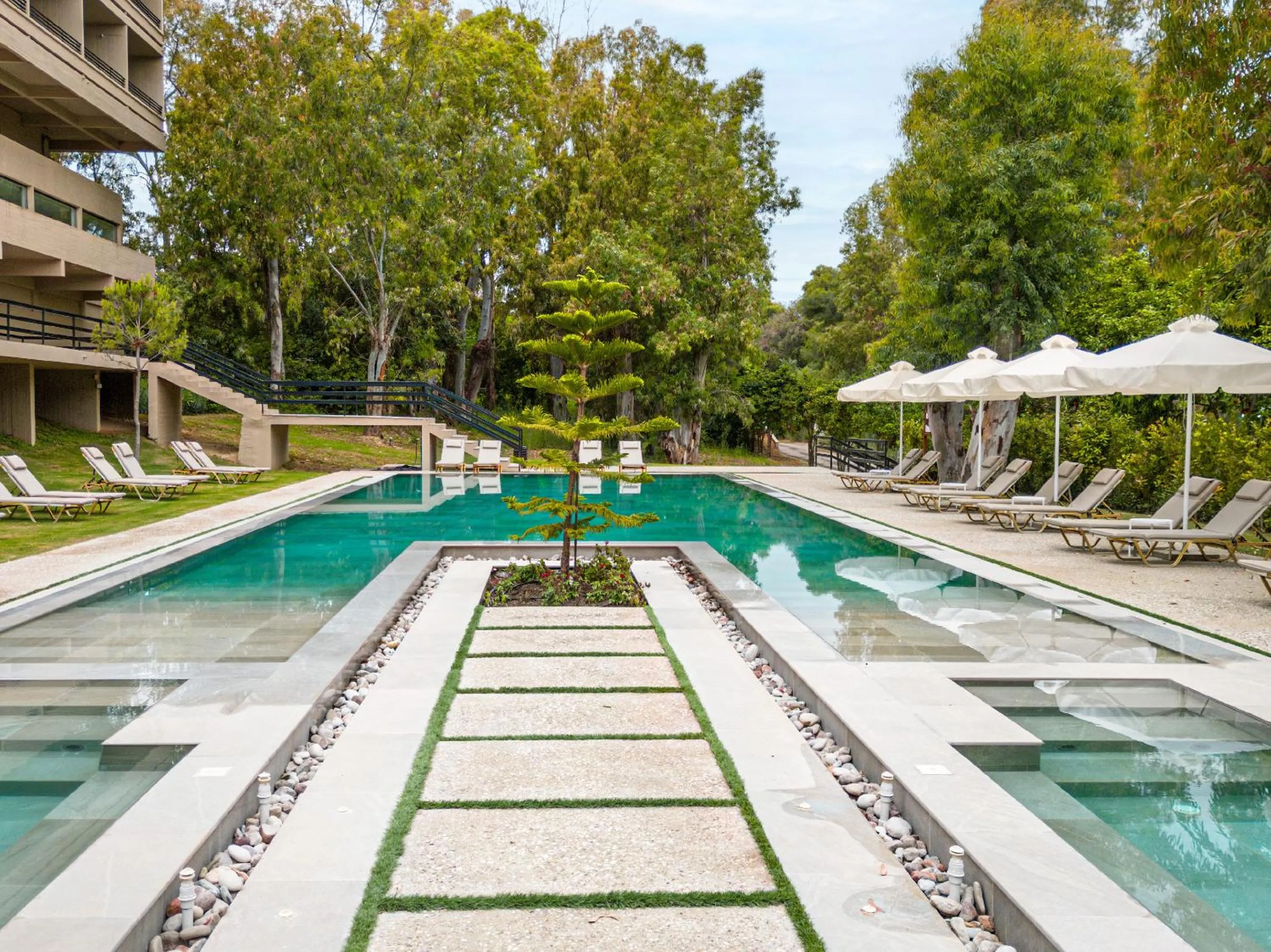 Swimming pool in Grecotel LUXME Palms at Riviera Olympia & Aqua Park