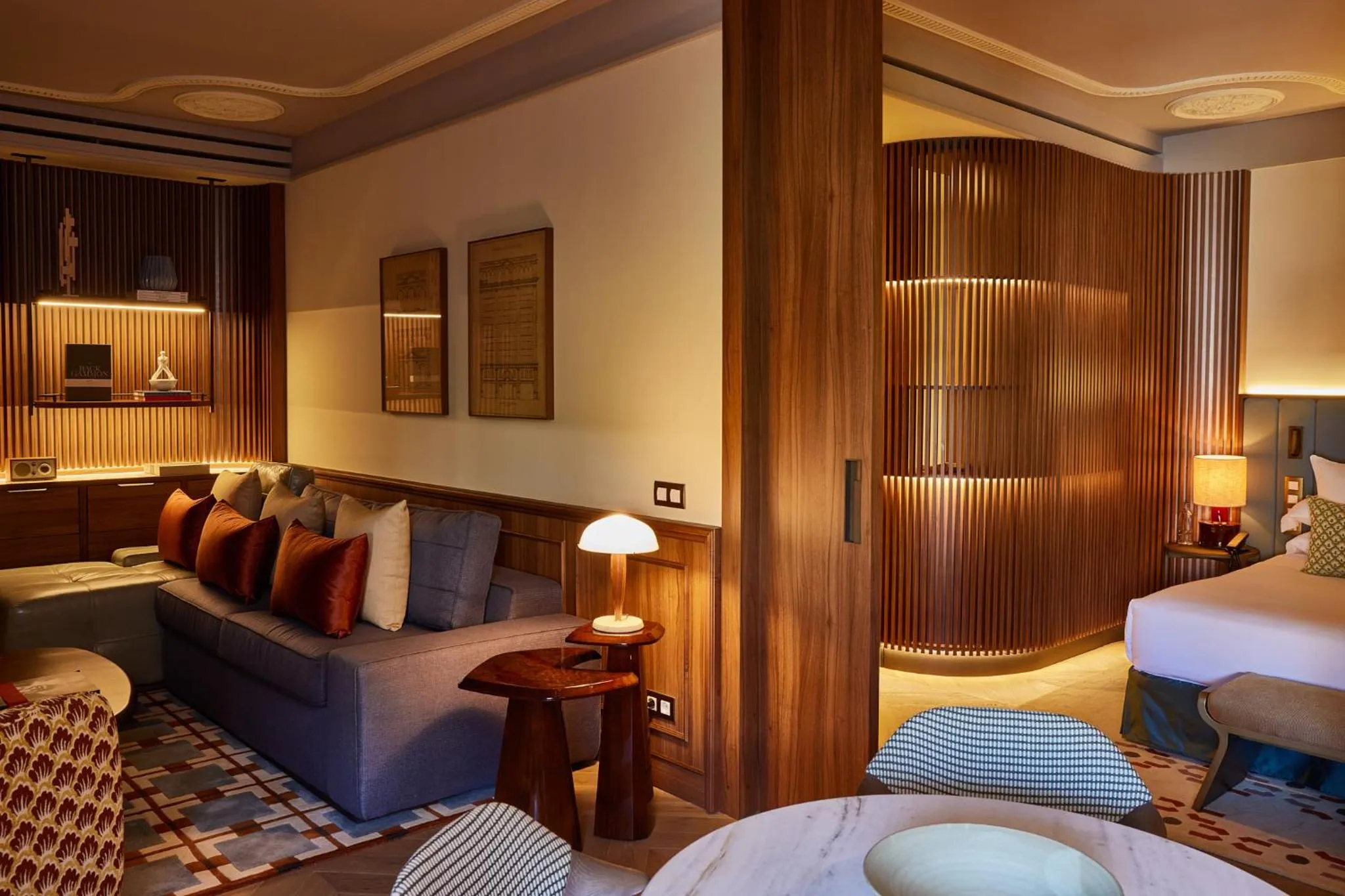 Living room, Bed in Grand Hotel Central, Small Luxury Hotels