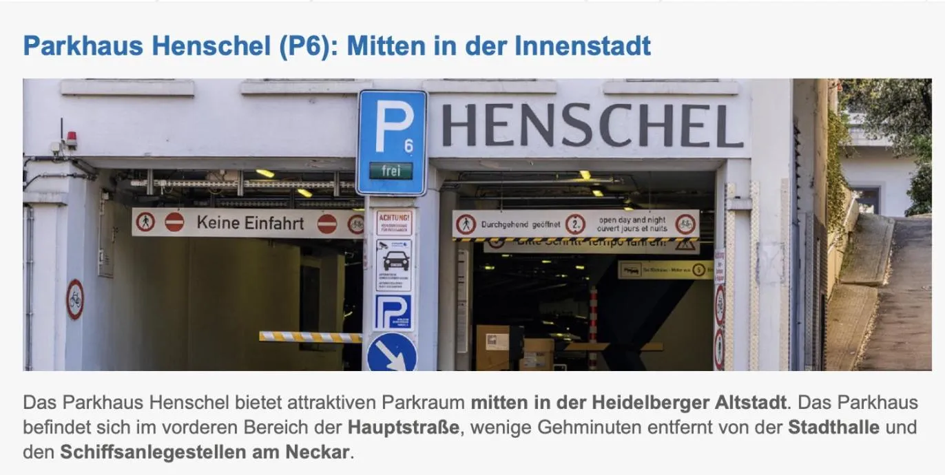 Parking in Hotel Perkeo