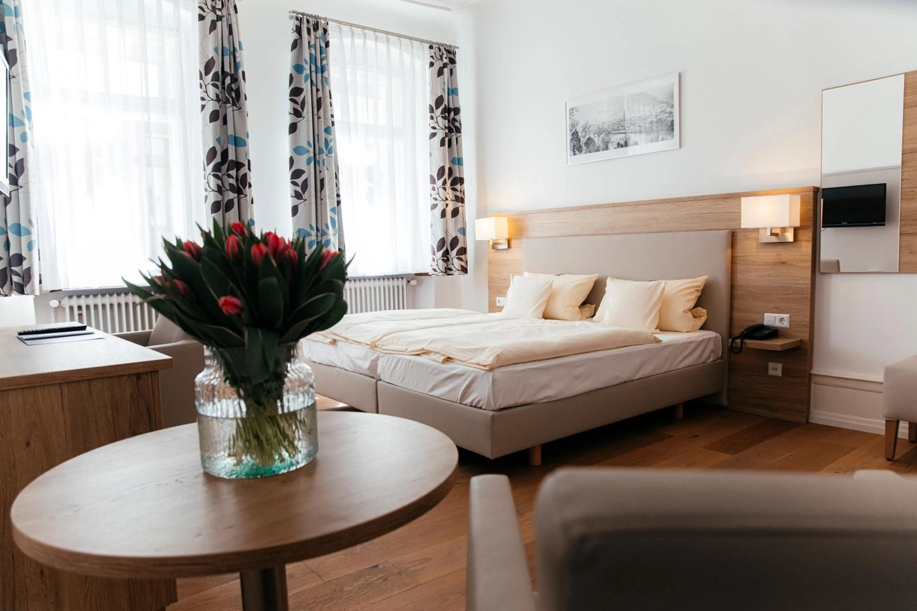 Bedroom, Bed in Hotel Perkeo