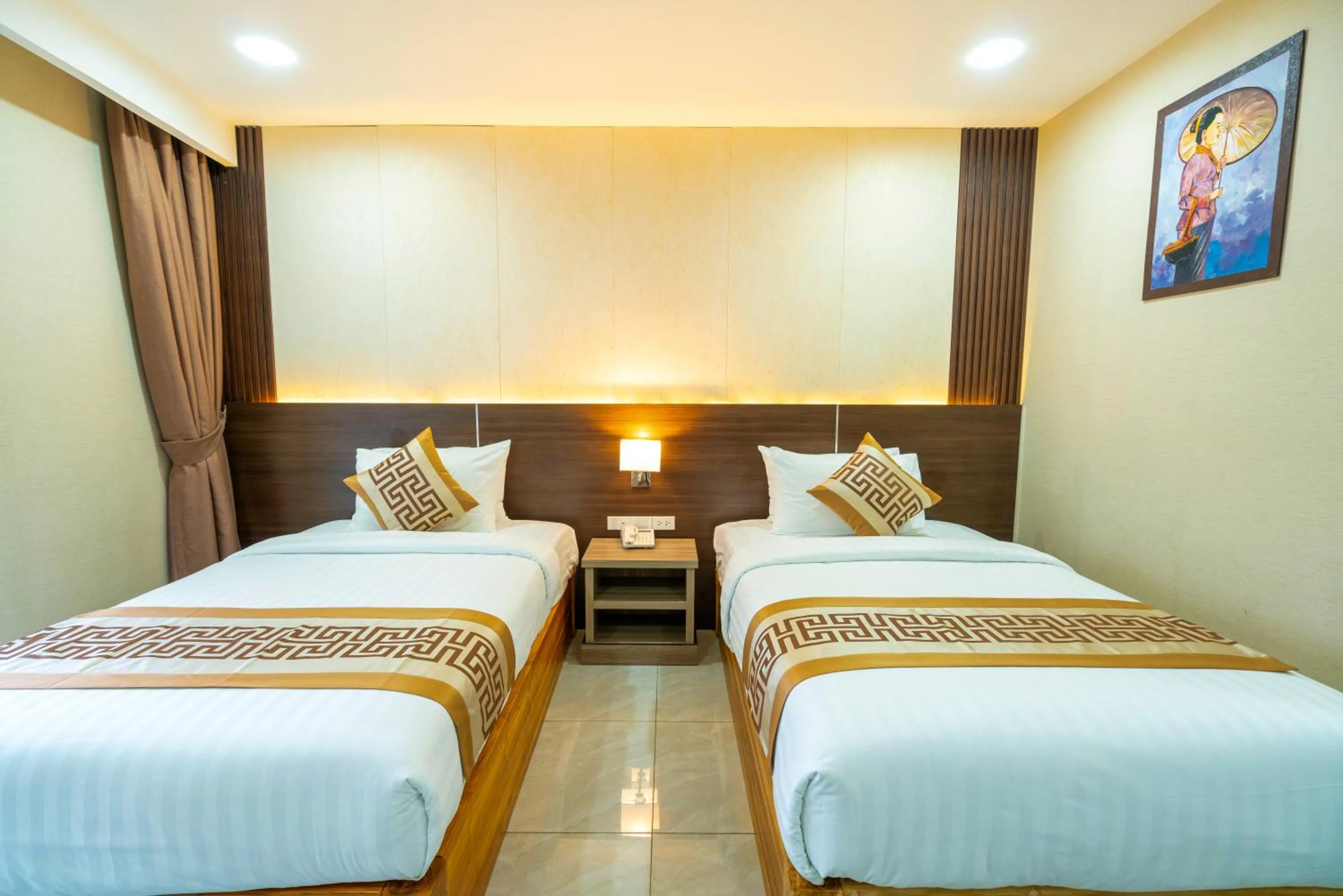 Bed in S Vangvieng Boutique Hotel