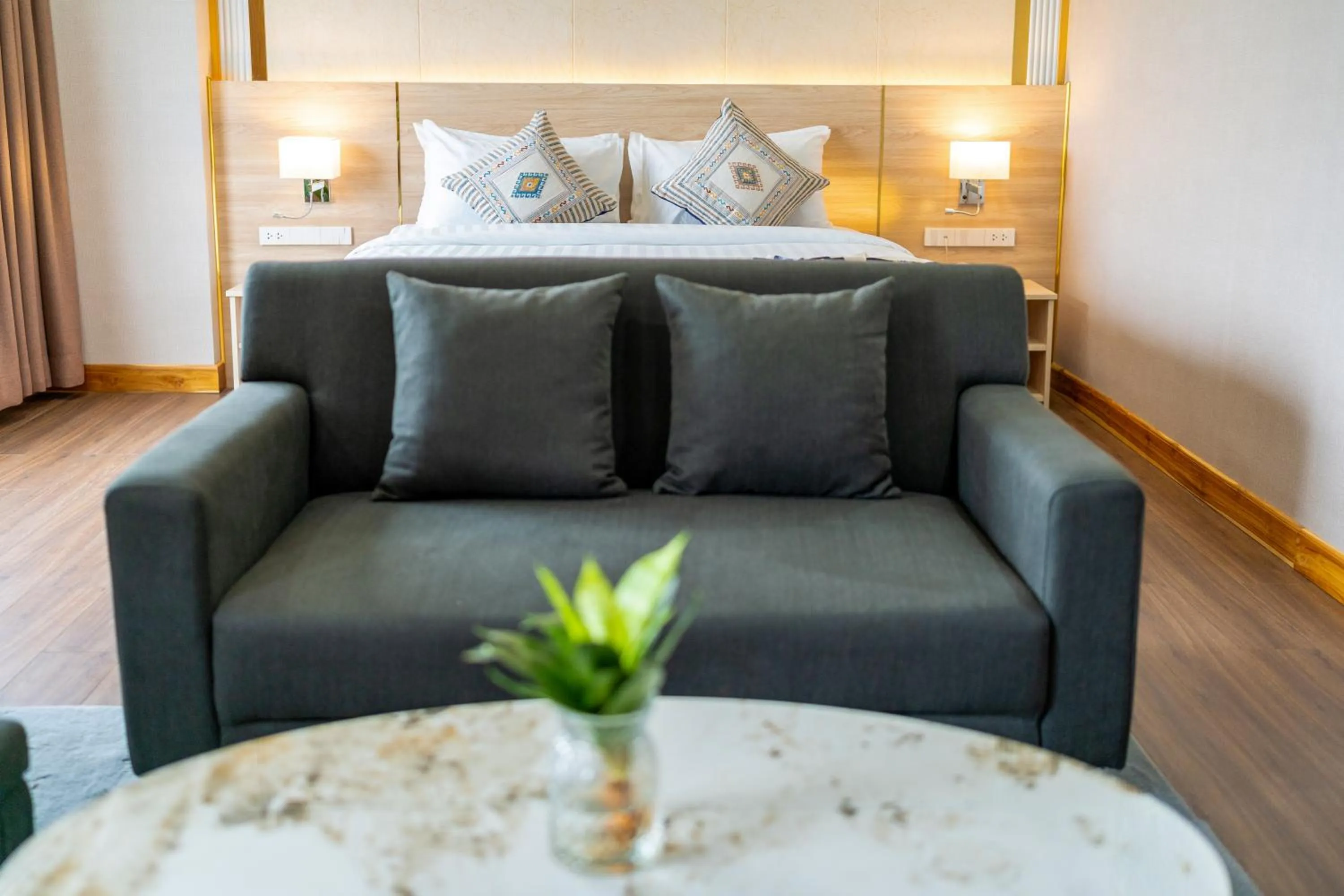 Bed in S Vangvieng Boutique Hotel