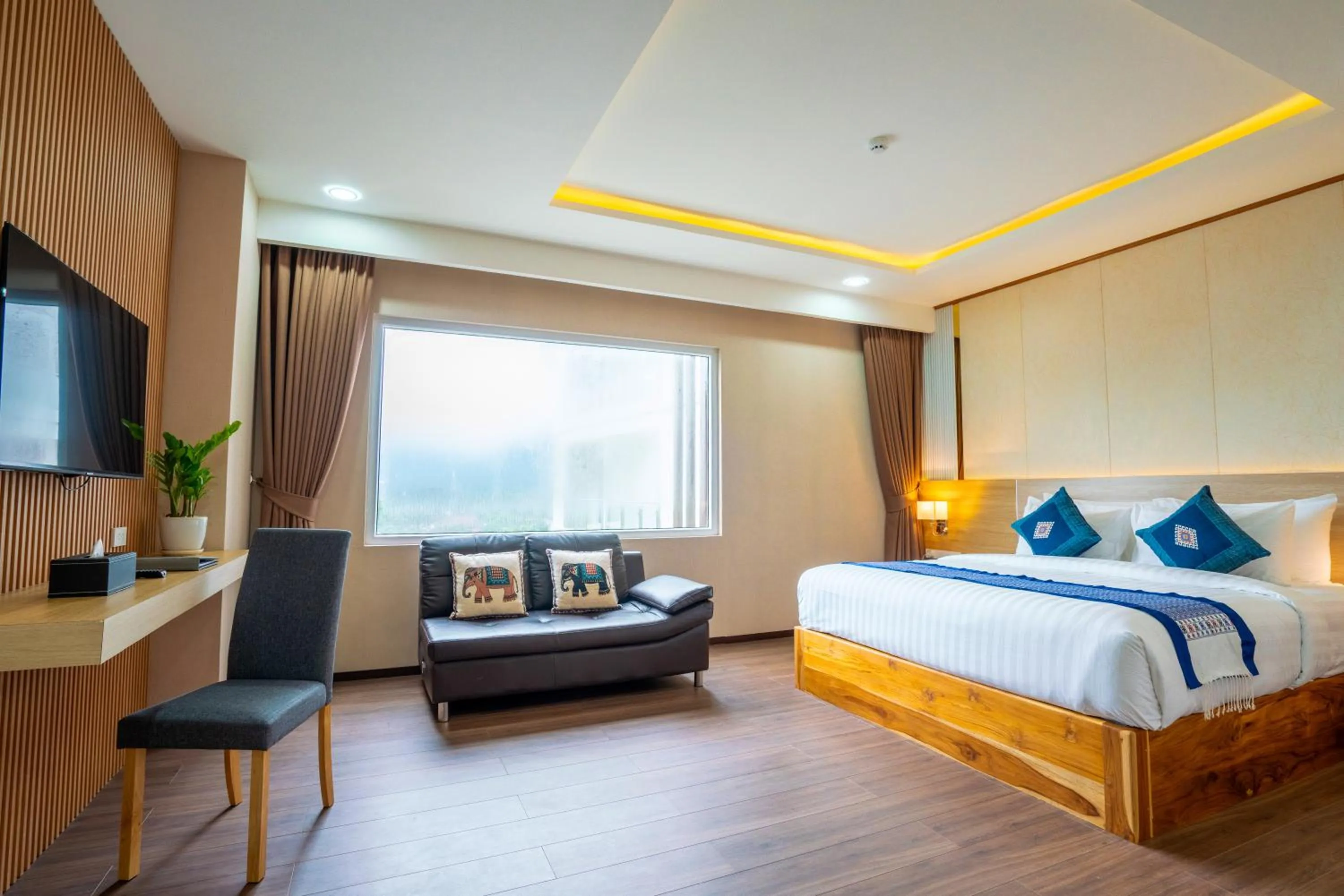 Bed in S Vangvieng Boutique Hotel