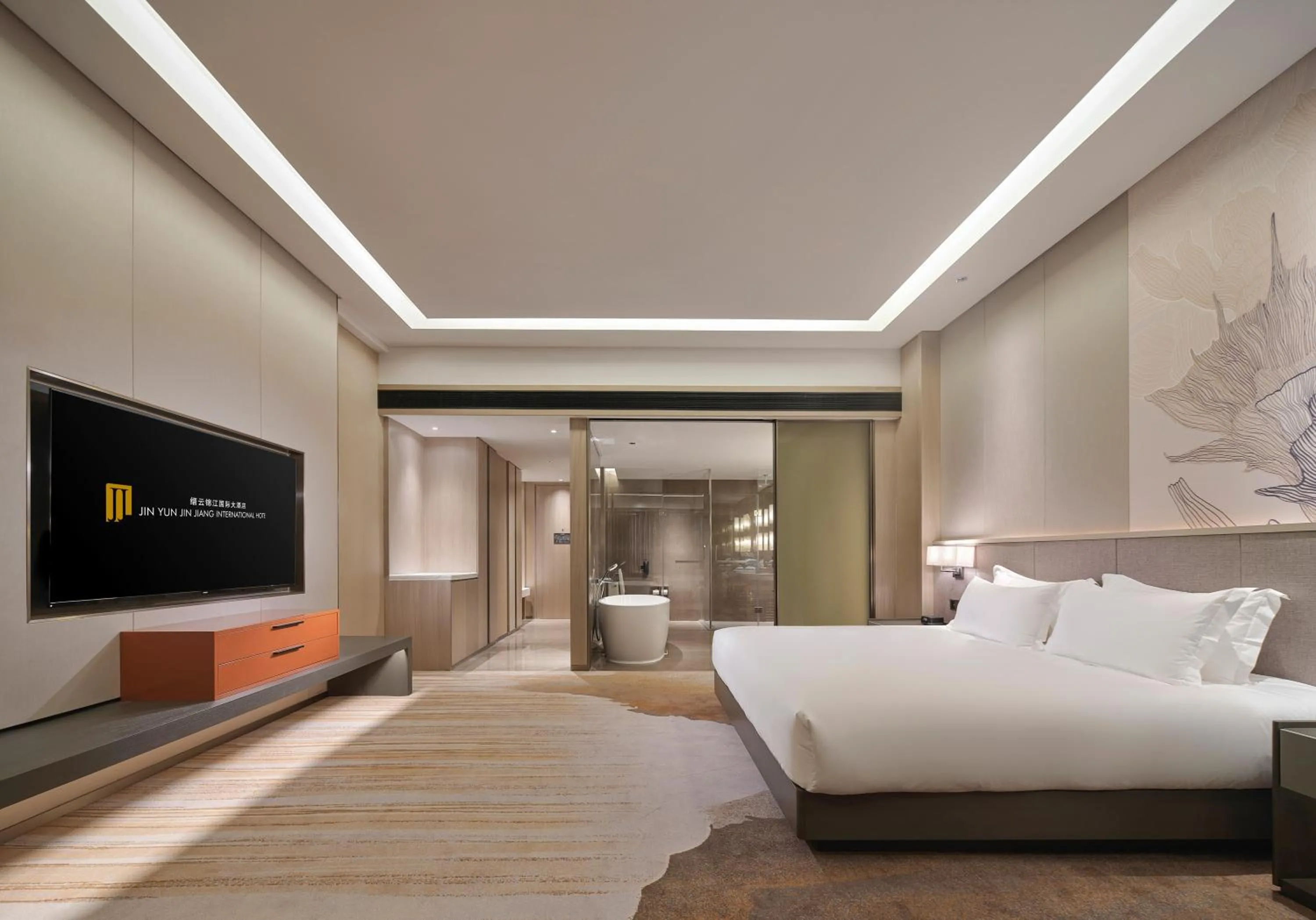 Bed in Jinyun Jingjiang International Hotel
