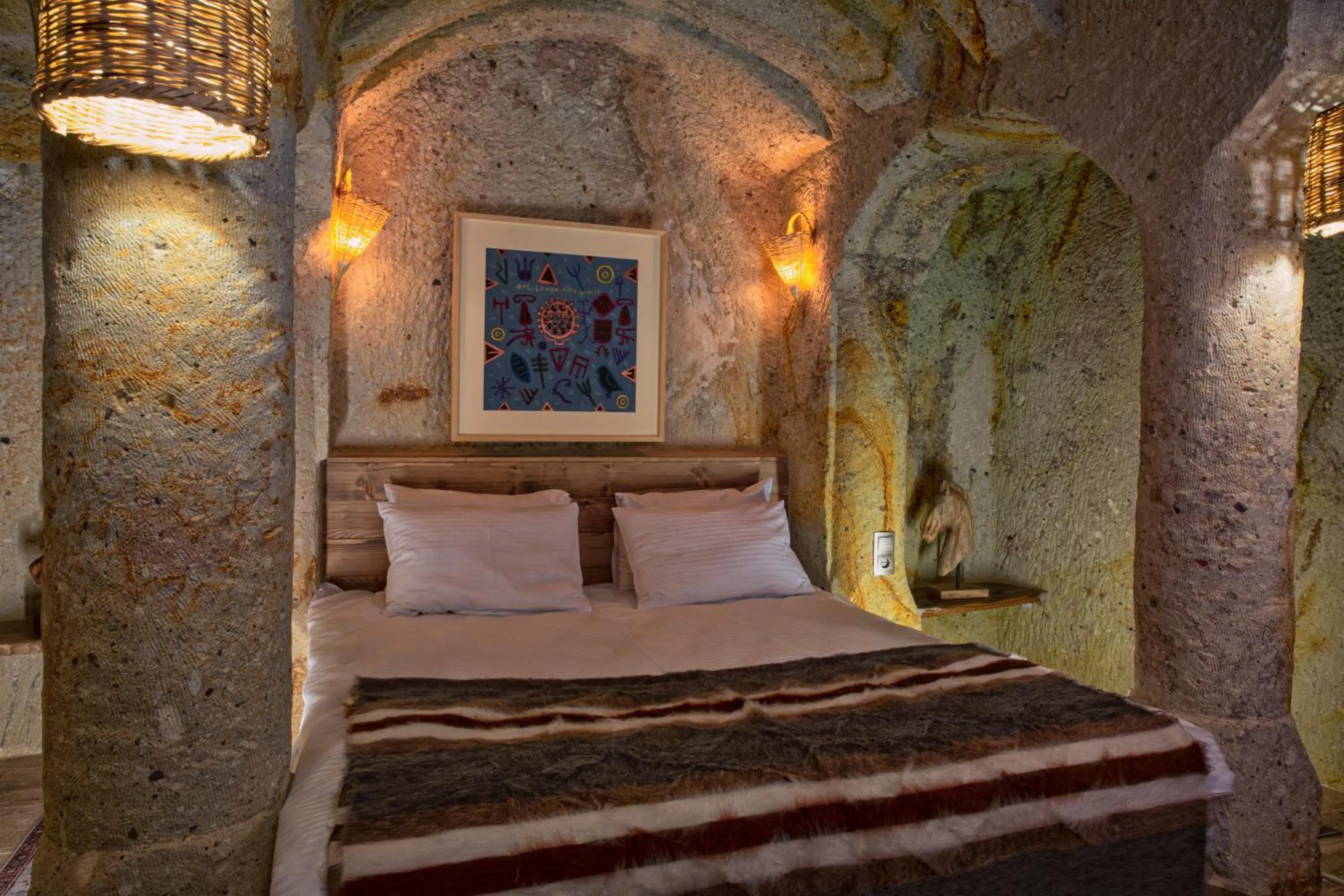 Bed in Fragman Cave Cappadocia