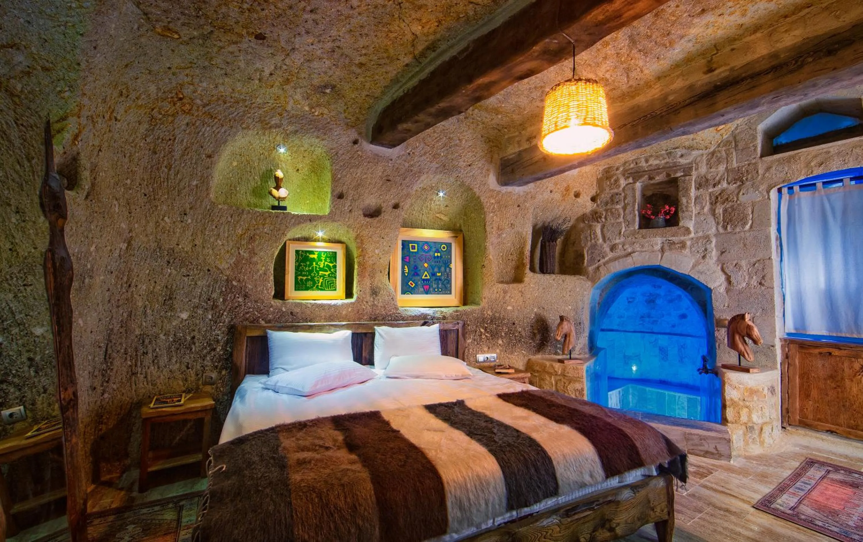 Bed in Fragman Cave Cappadocia