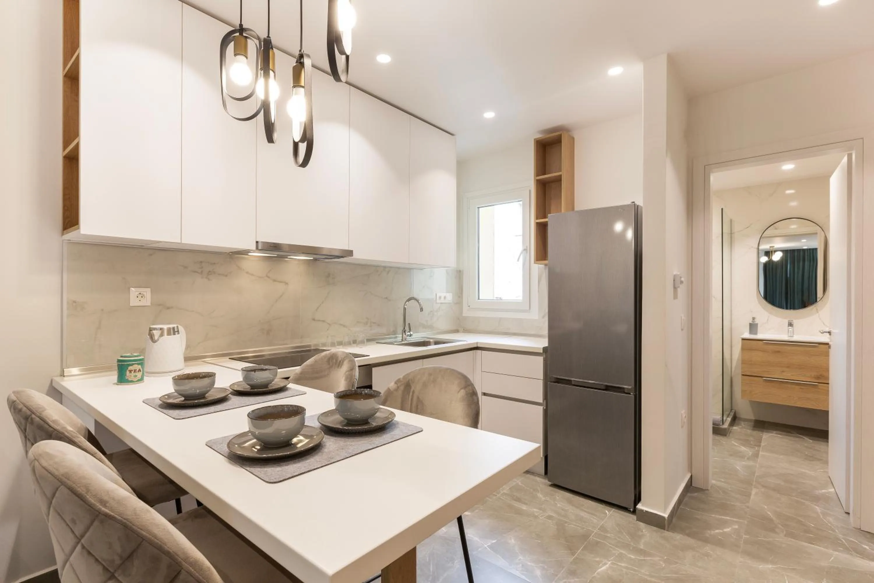 kitchen in The Caravan Apartments