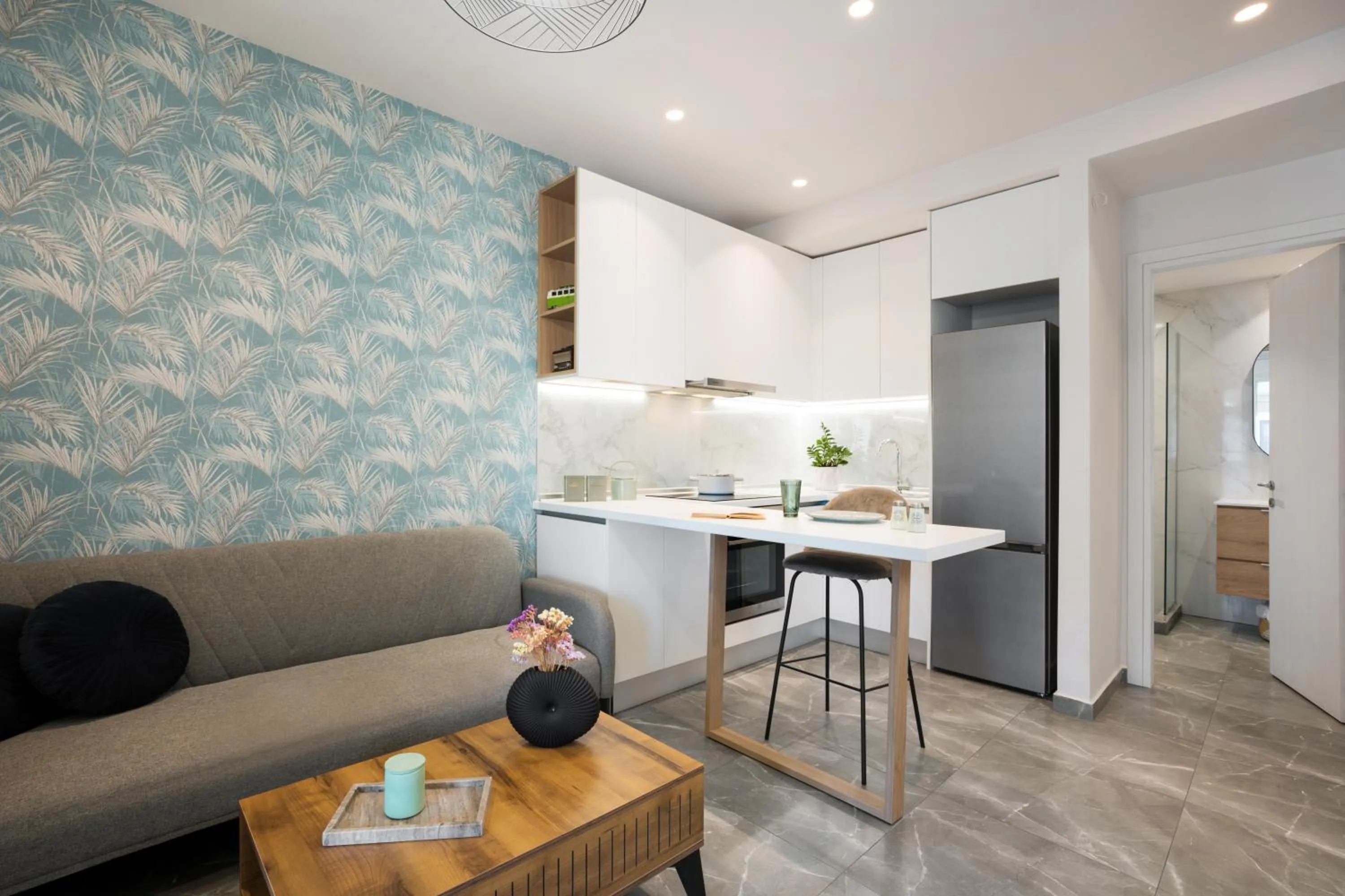 kitchen in The Caravan Apartments