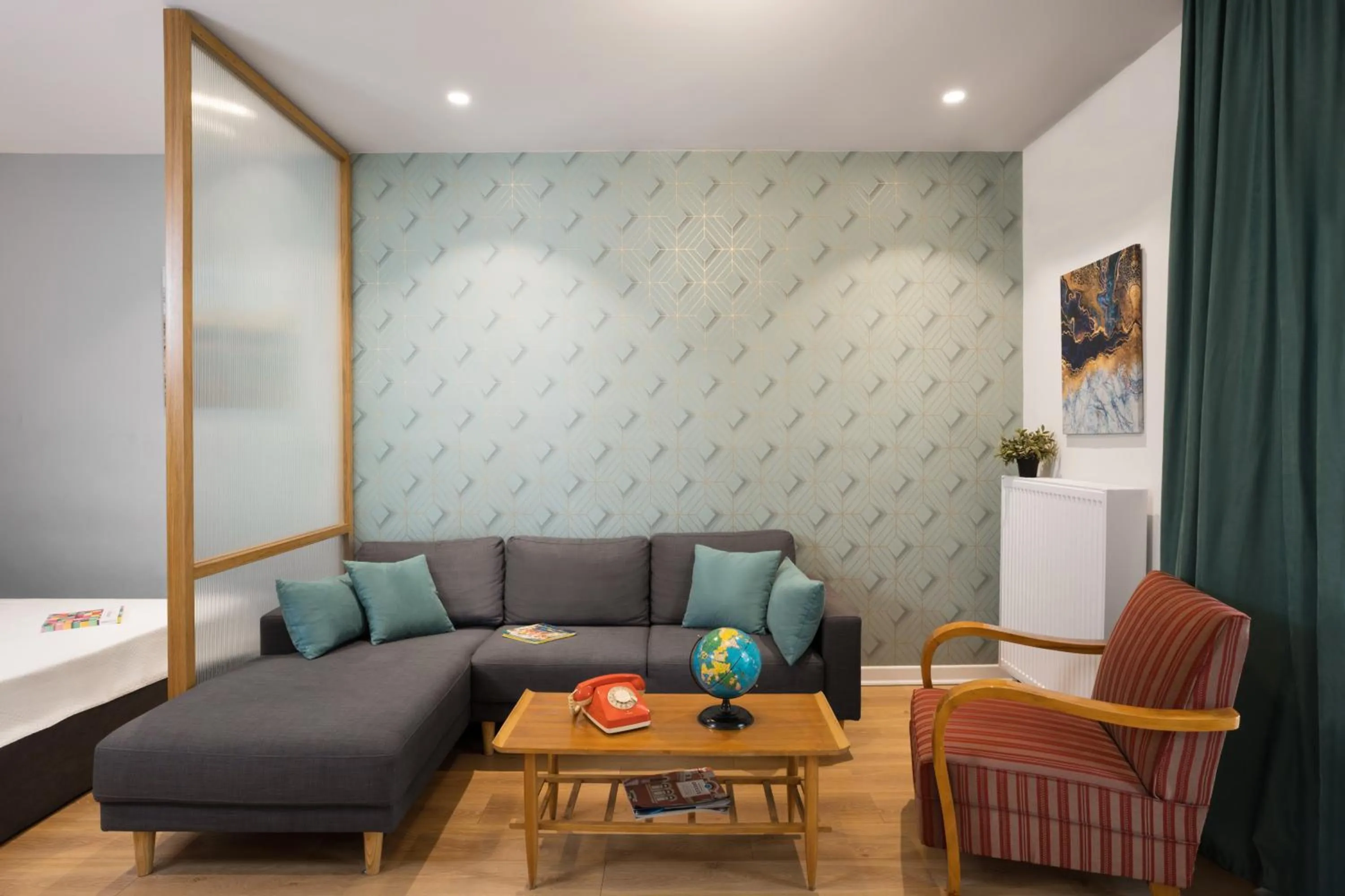 Living room in The Caravan Apartments