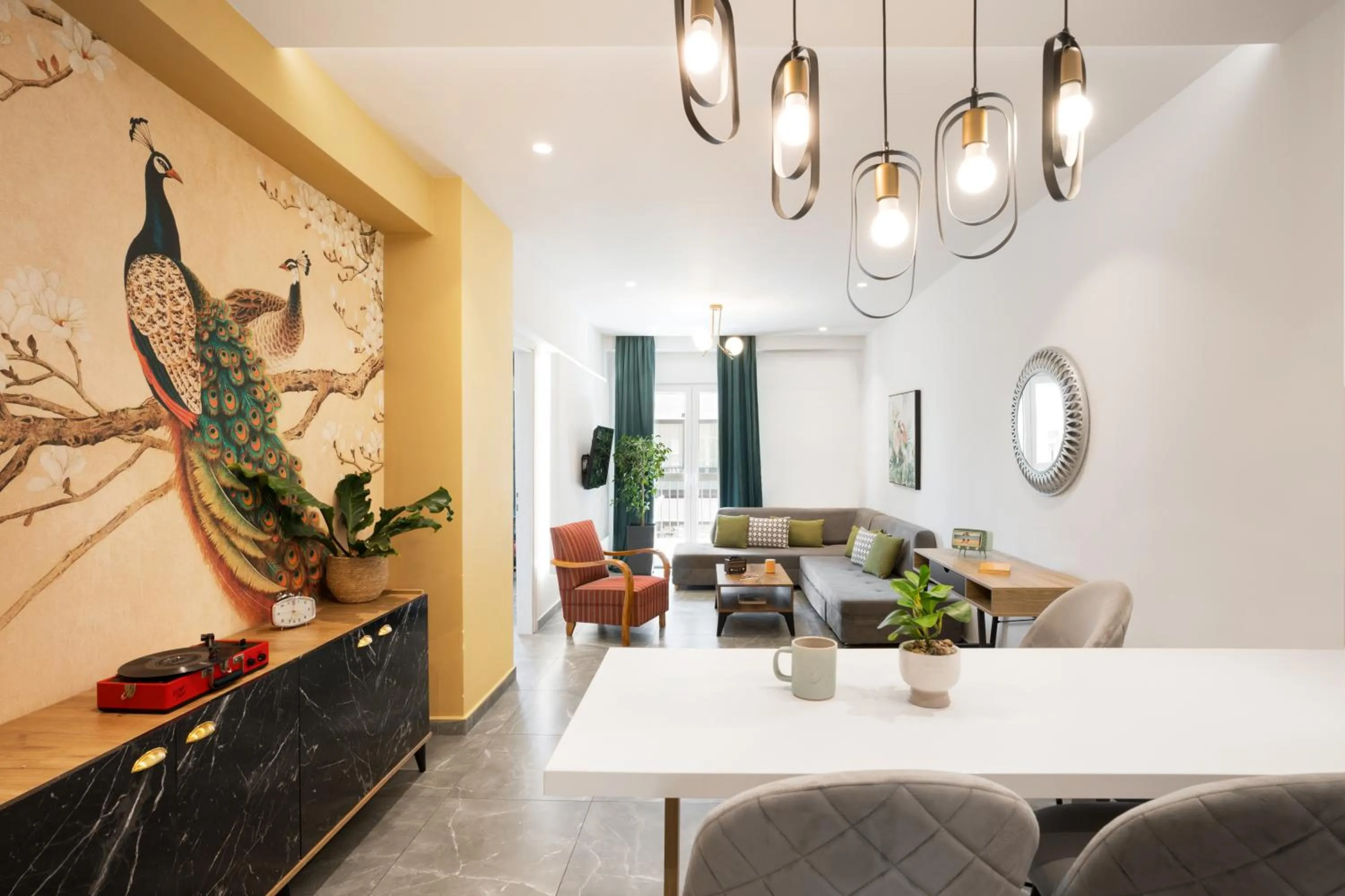 Seating area in The Caravan Apartments