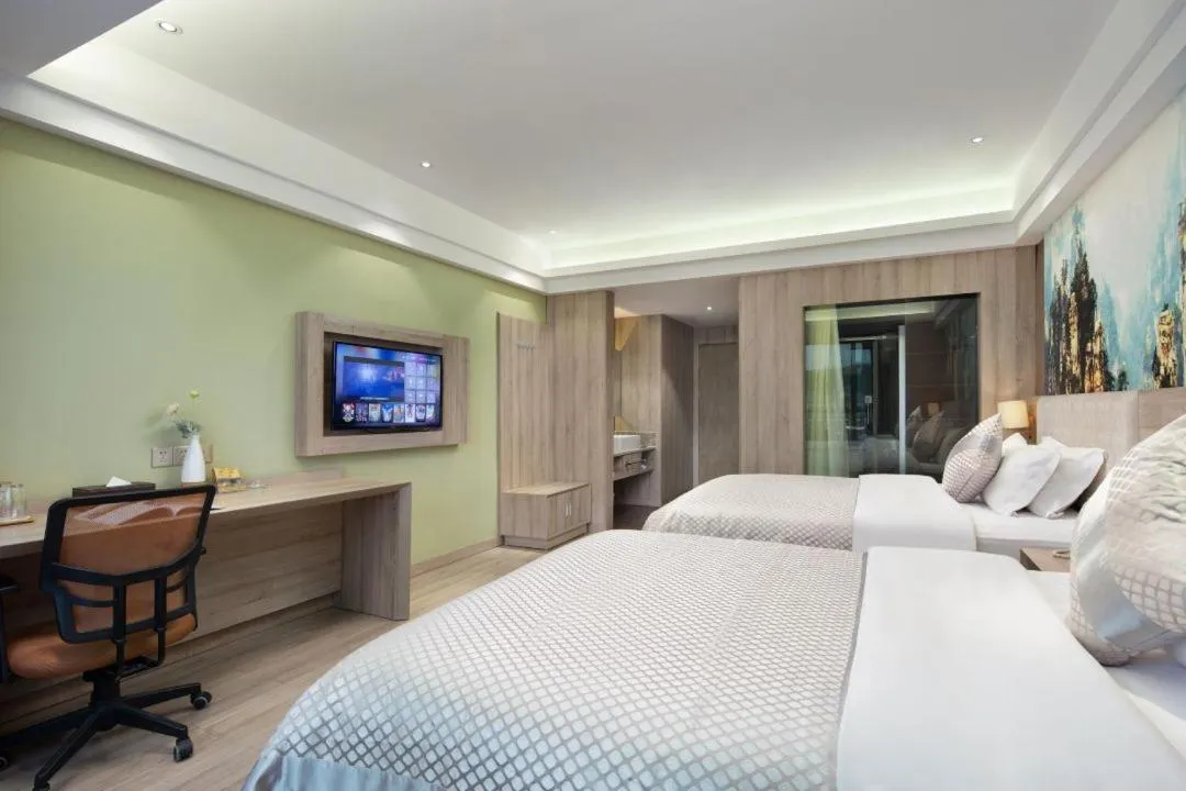 Photo of the whole room, Bed in Morninginn, Zhangjiajie Tianmen Mountain