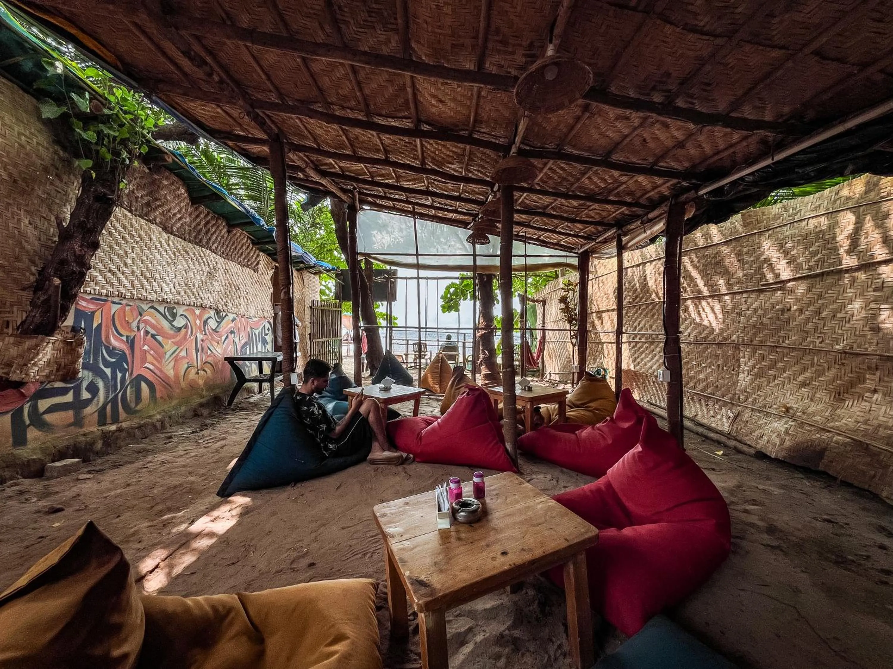 Seating area in 12 Monks - Beachfront Hostel