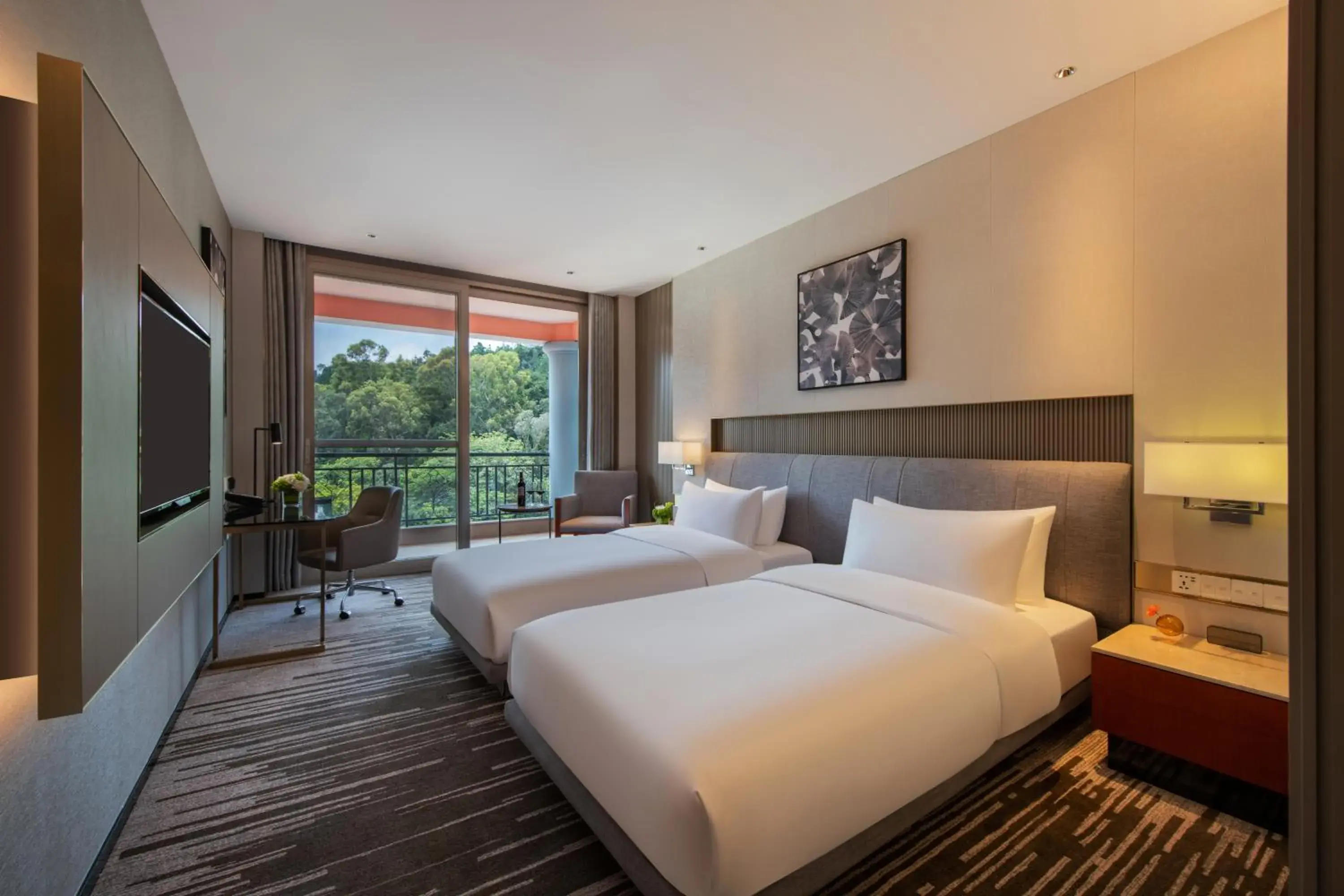 Deluxe Twin Beds Room, Mountain View in Dongguan Forum Hotel and Apartment - Former Pullman hotel Dongguan Forum Deluxe Twin Beds Room, Mountain View in Dongguan Forum Hotel and Apartment - Former Pullman hotel Dongguan Forum