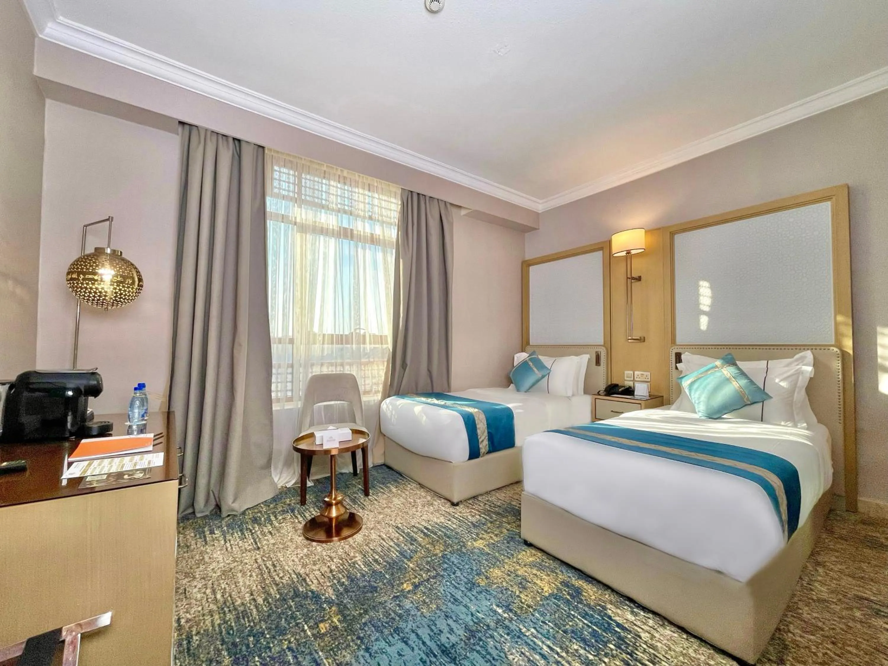 View (from property/room), Bed in Waqf Othman Bin Affan Hotel