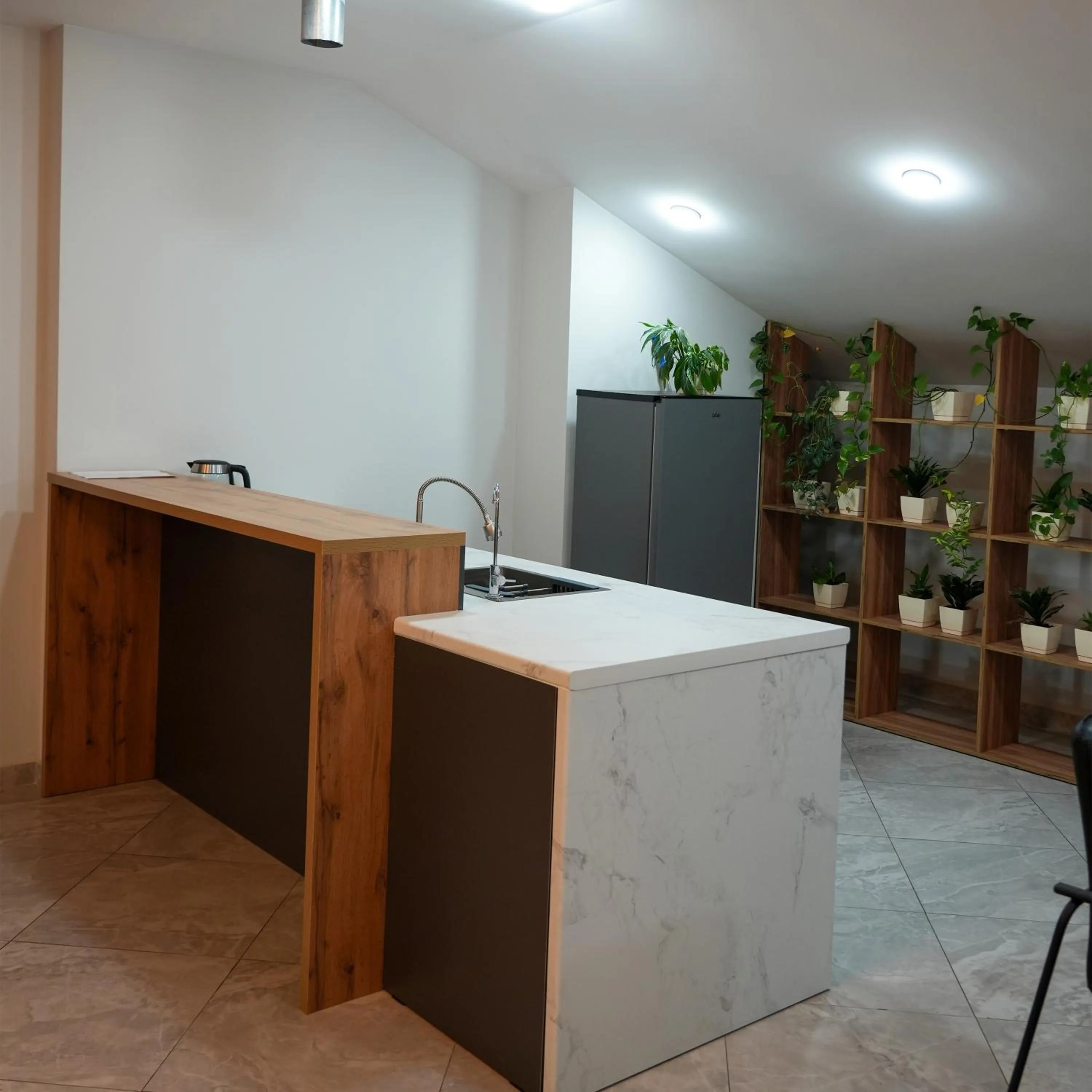 Kitchen or kitchenette in Aisha Hotel