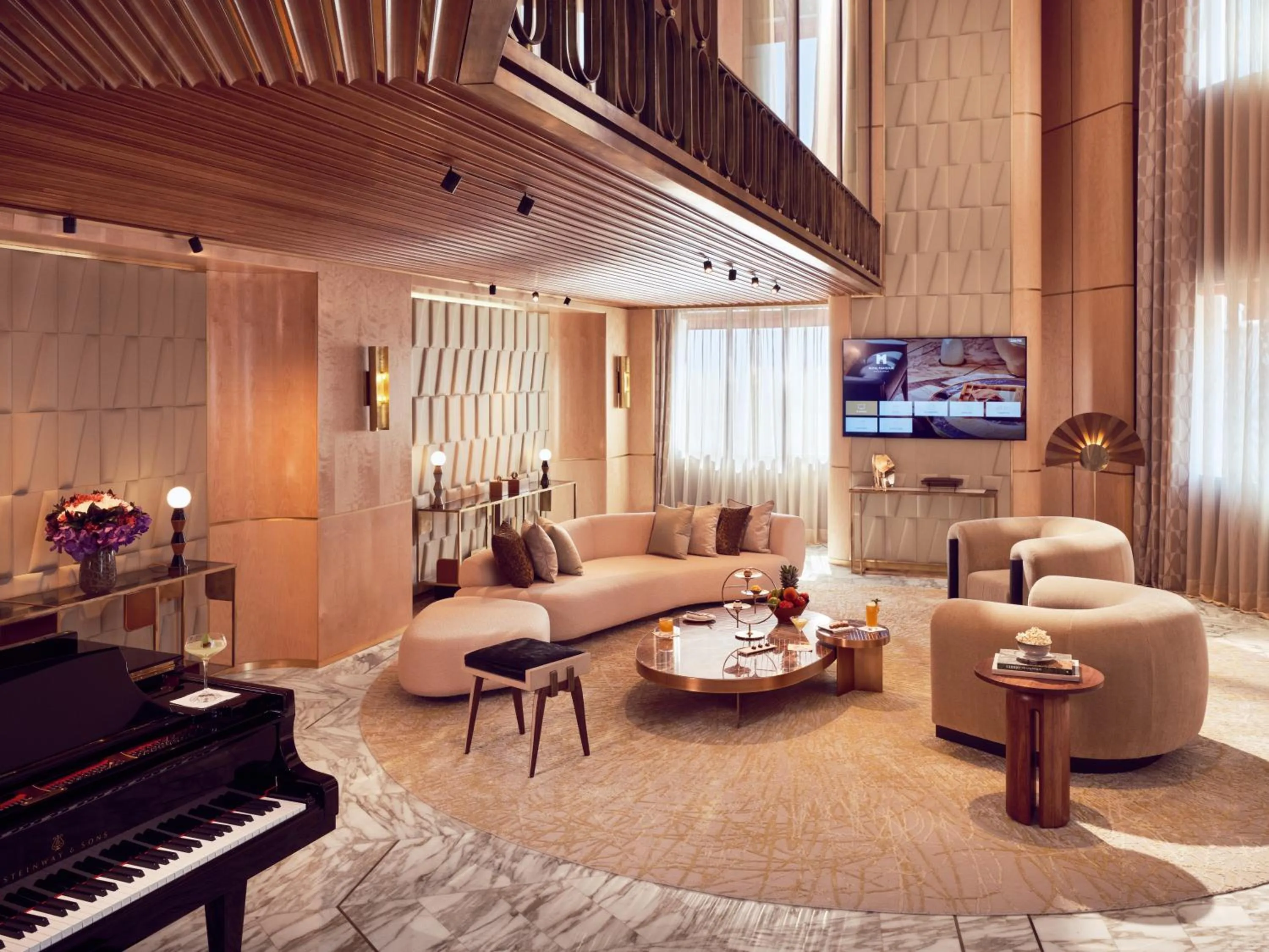 Communal lounge/ TV room in Royal Mansour Casablanca