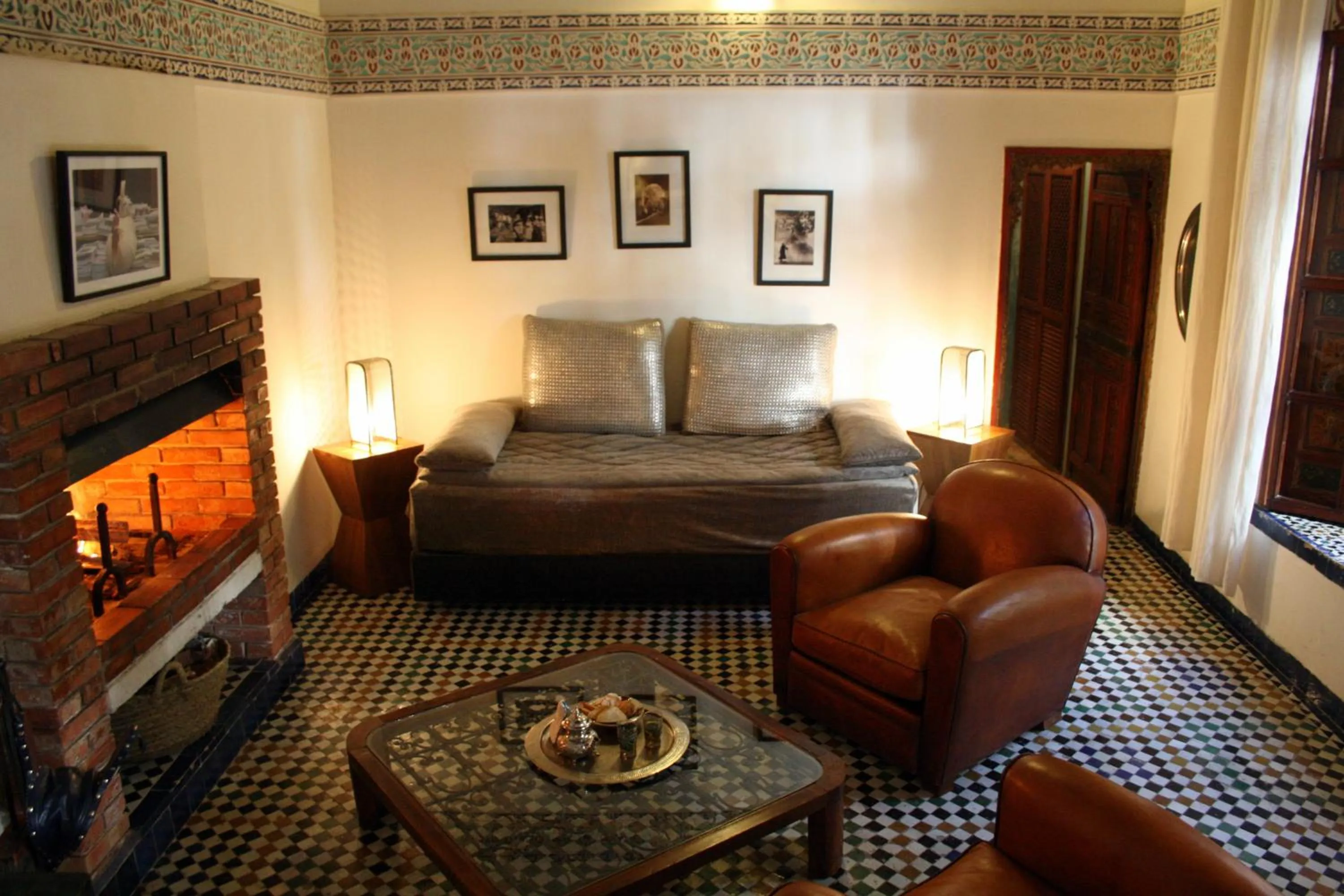 Seating area in Riad Laaroussa