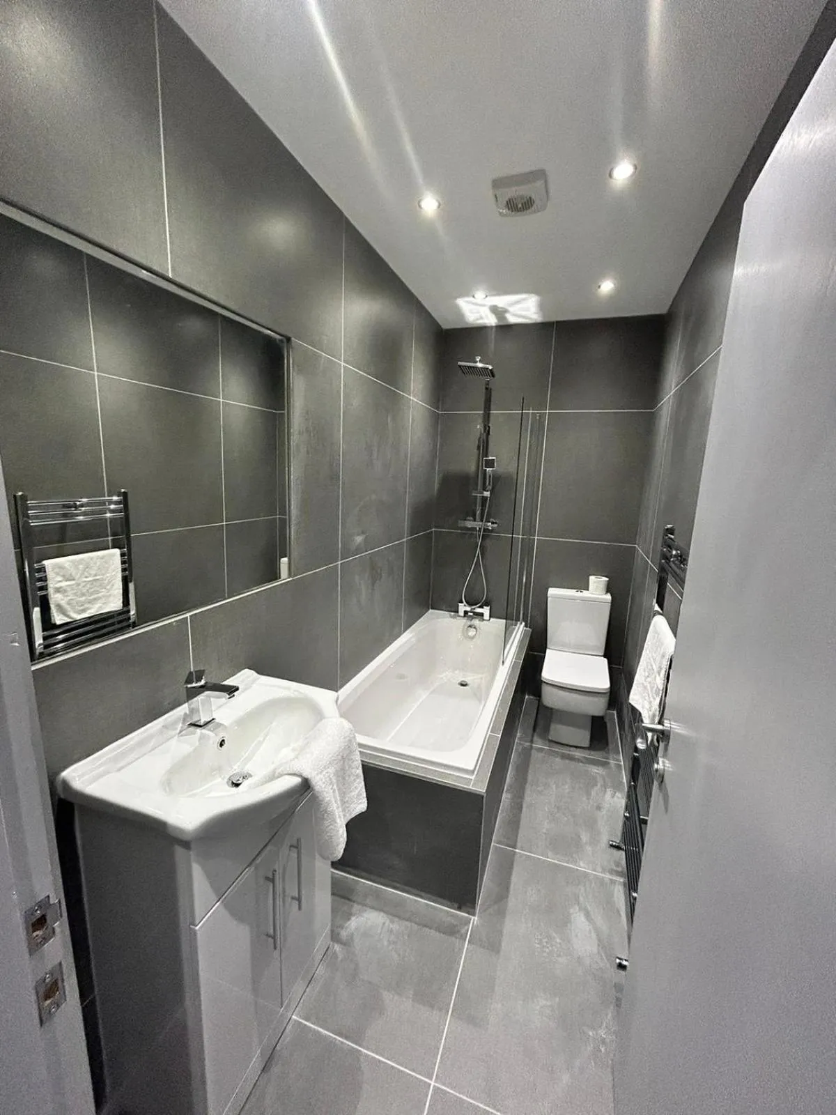 Bathroom in Sugar Hill Suite by Sasco Apartments