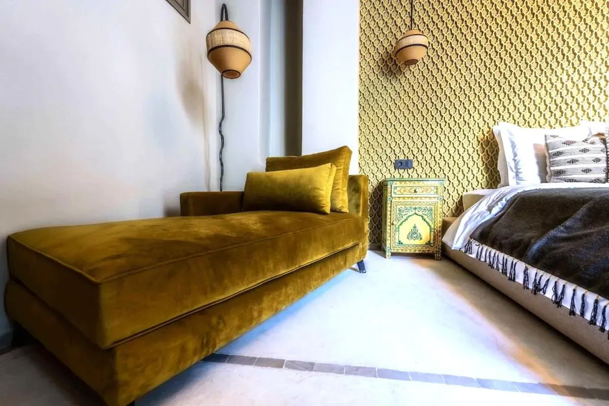 Living room, Bed in Riad XO