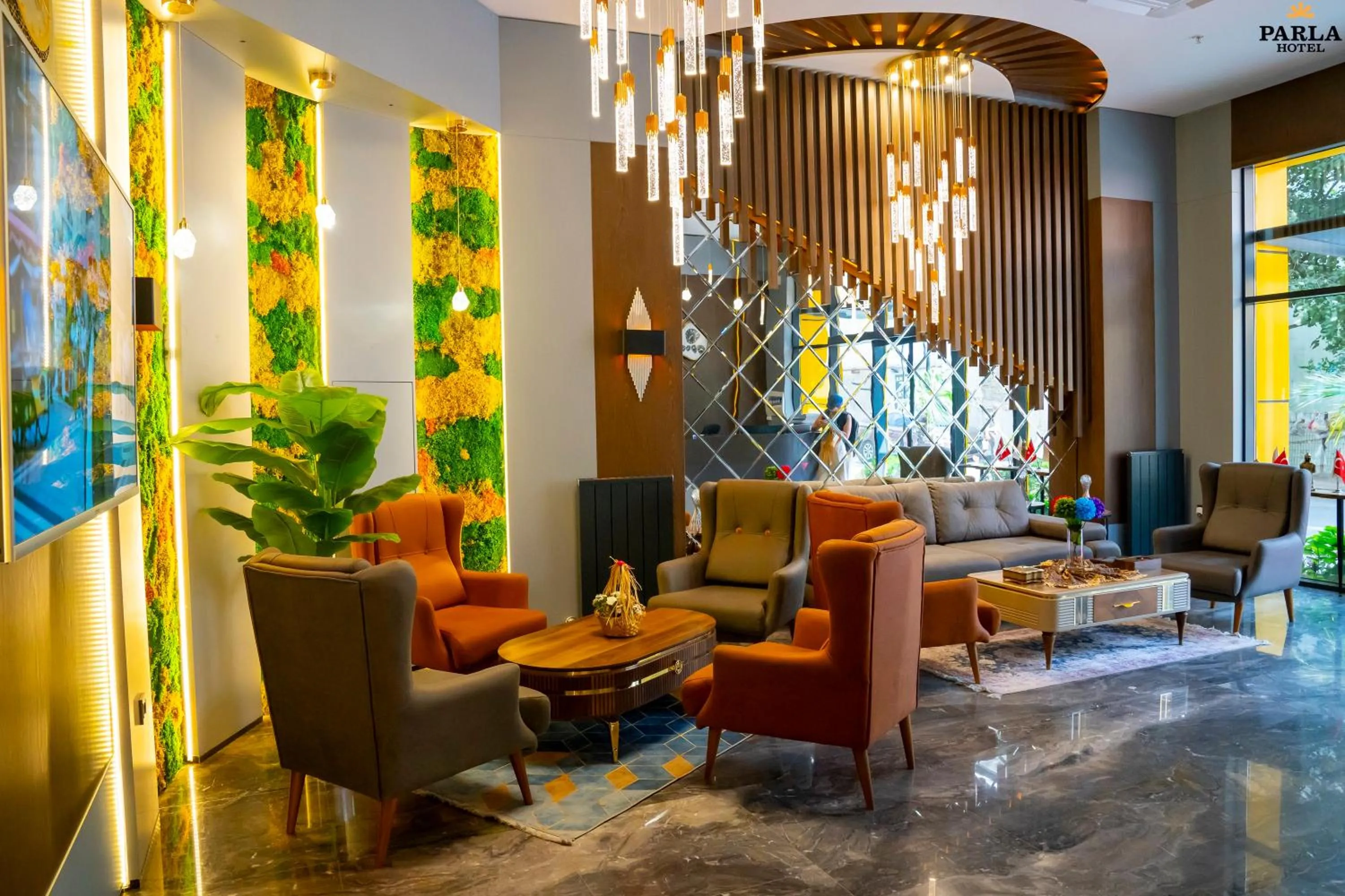 Seating area in Parla Suite Hotel