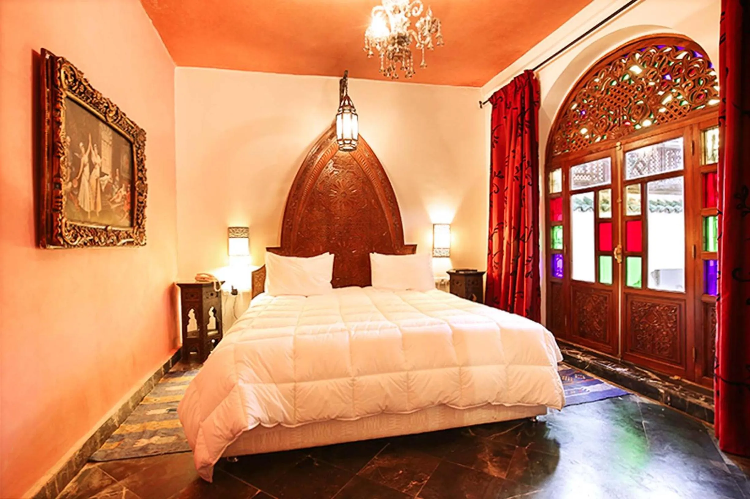 Bedroom, Bed in Riad Arabesque & Spa