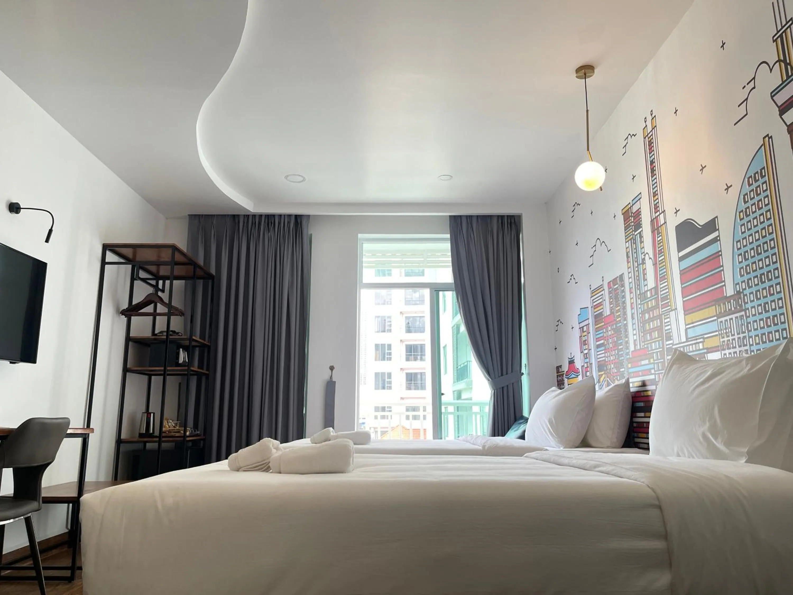 Bed in Times Hotel at Bassac Lane