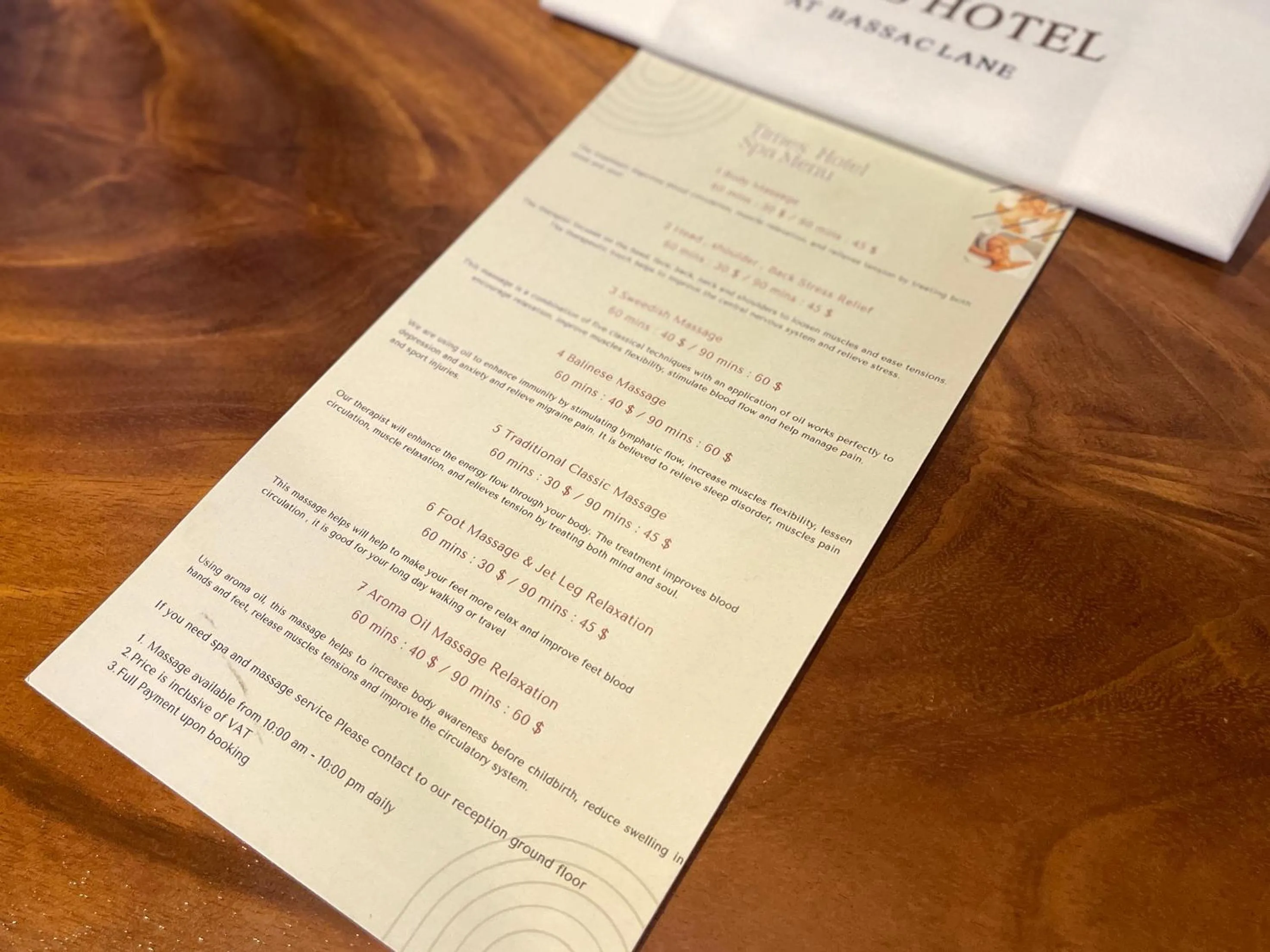 Massage in Times Hotel at Bassac Lane