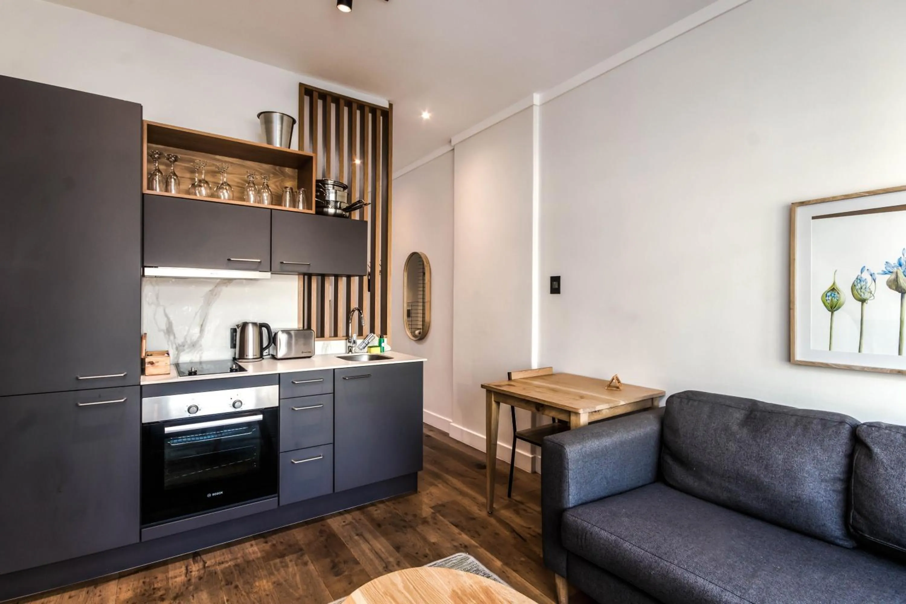 Seating area in The Barracks Apartments