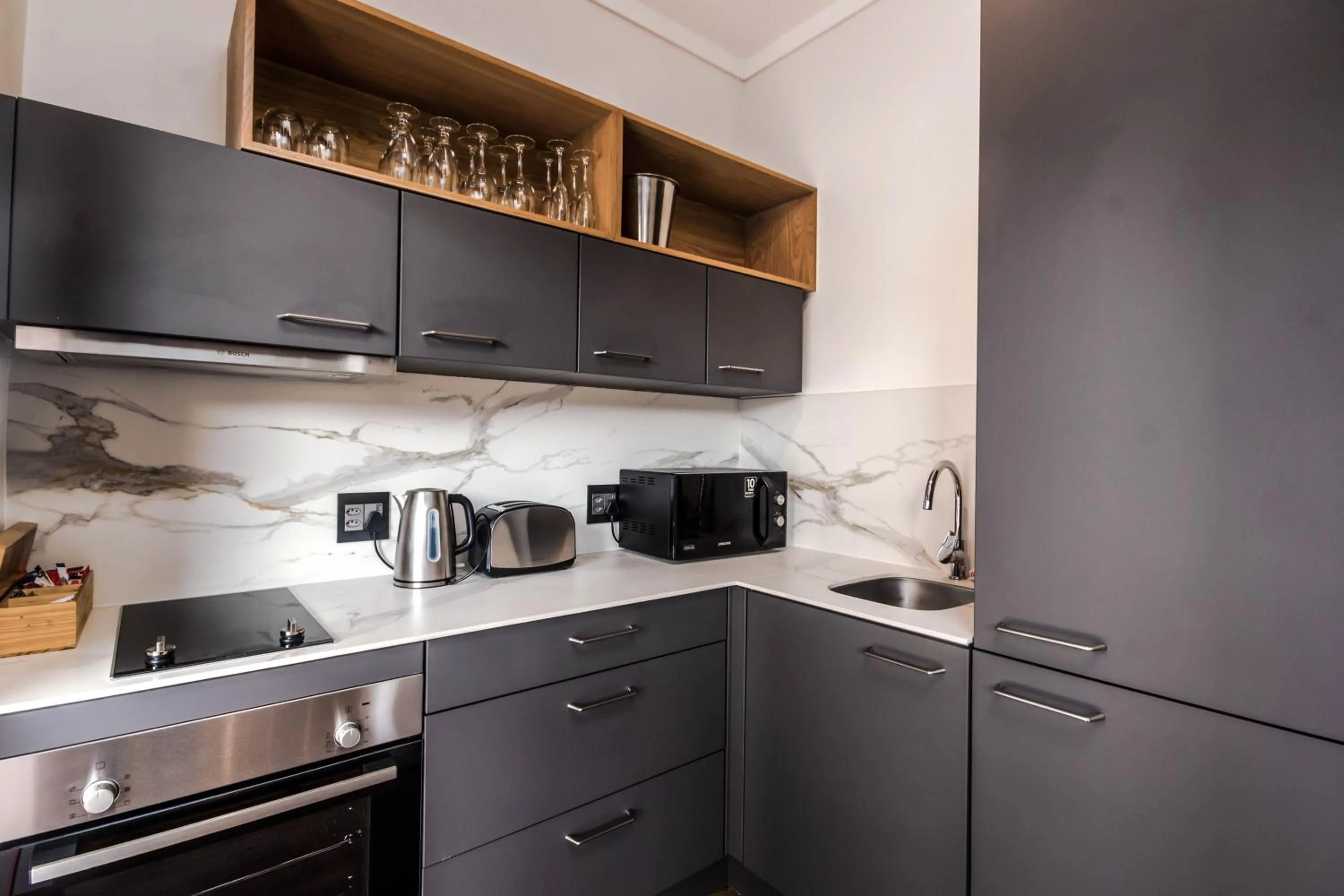 Kitchen or kitchenette in The Barracks Apartments