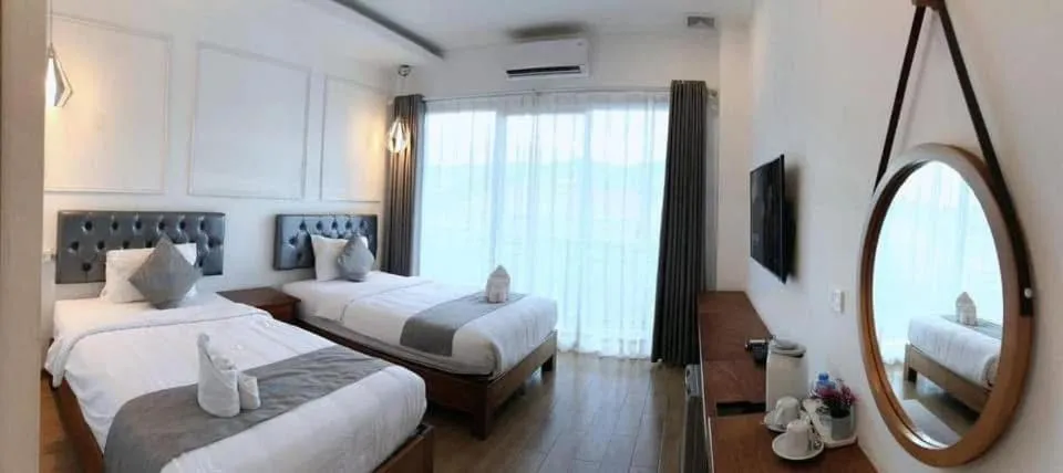 Bed in VangVieng Crystal Boutique Hotel