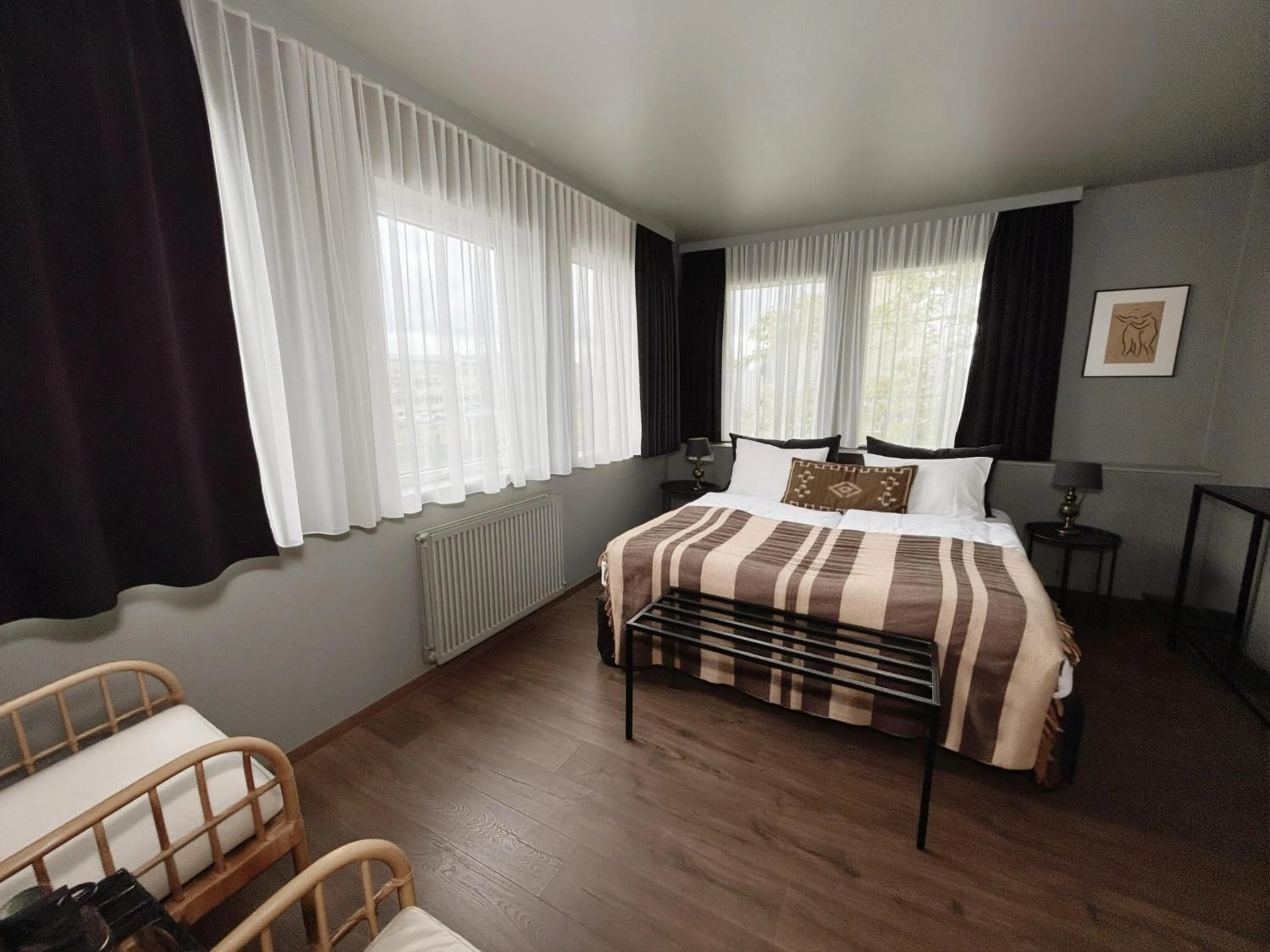 Bed in Hotel Leifur Eiriksson