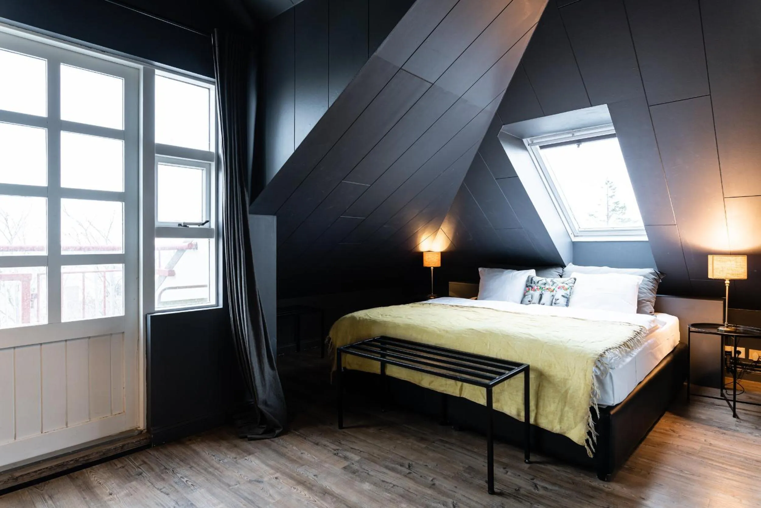 Bed in Hotel Leifur Eiriksson