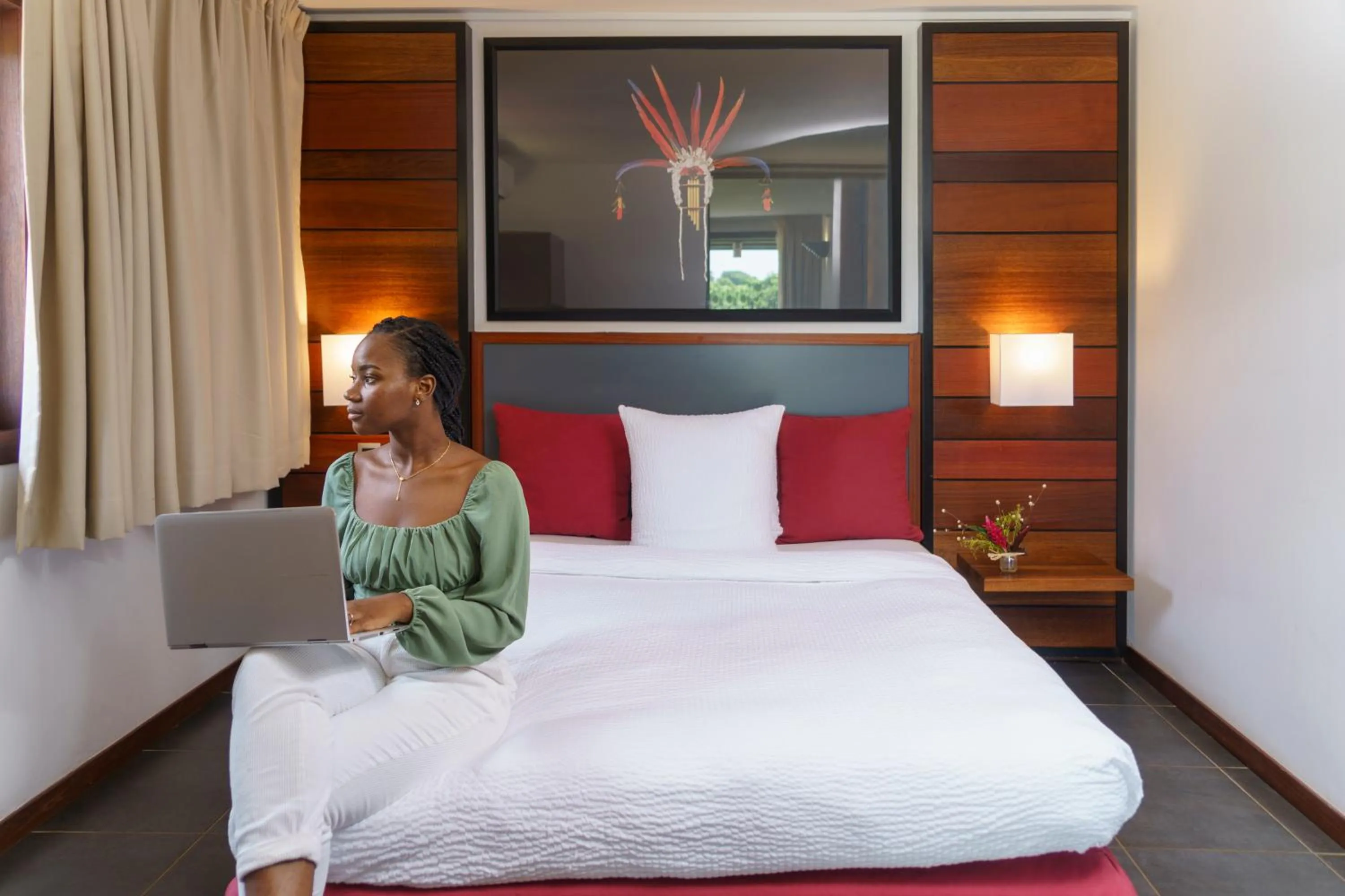 Bed in Hotel Mercure Kourou Ariatel