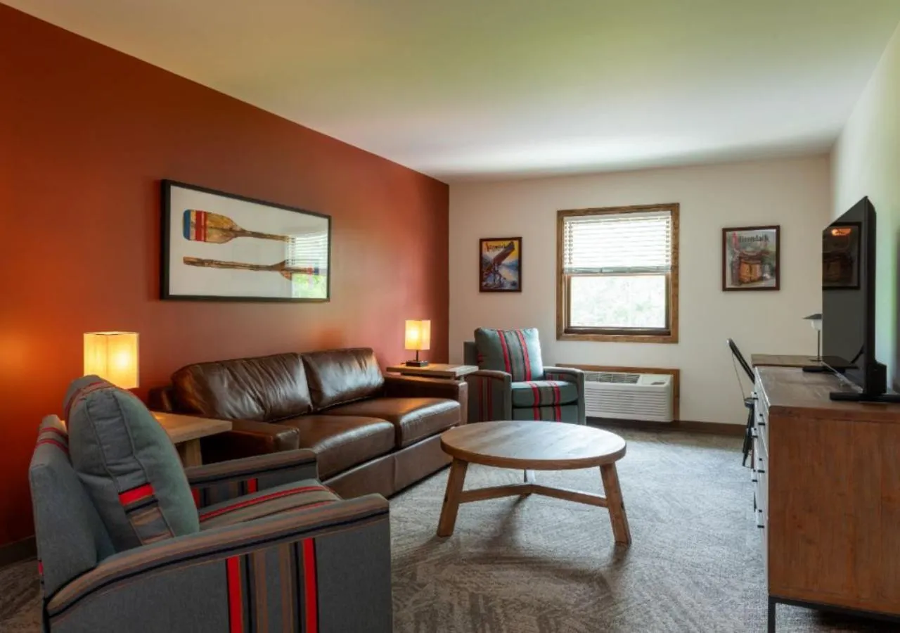 Seating area in Lodge at Schroon Lake