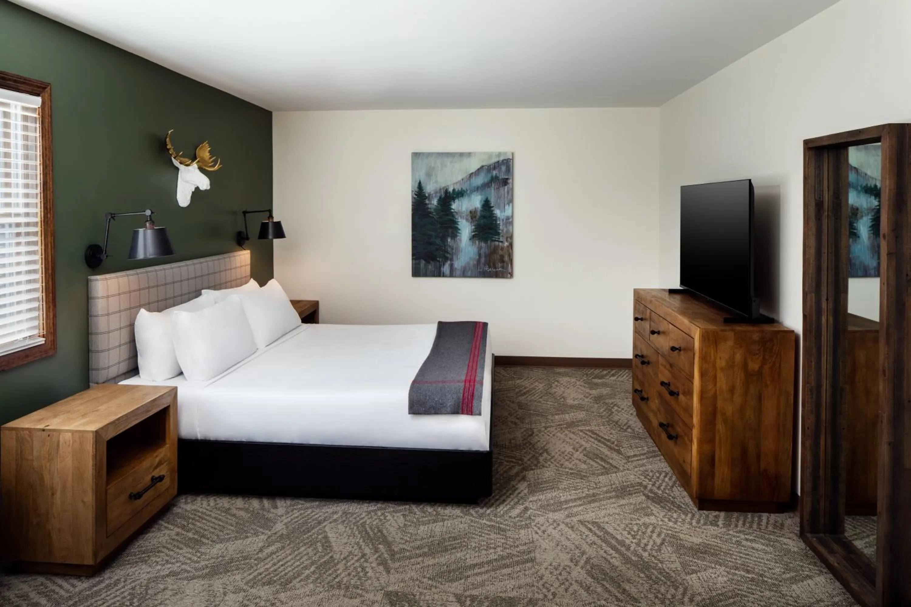 Bed in Lodge at Schroon Lake