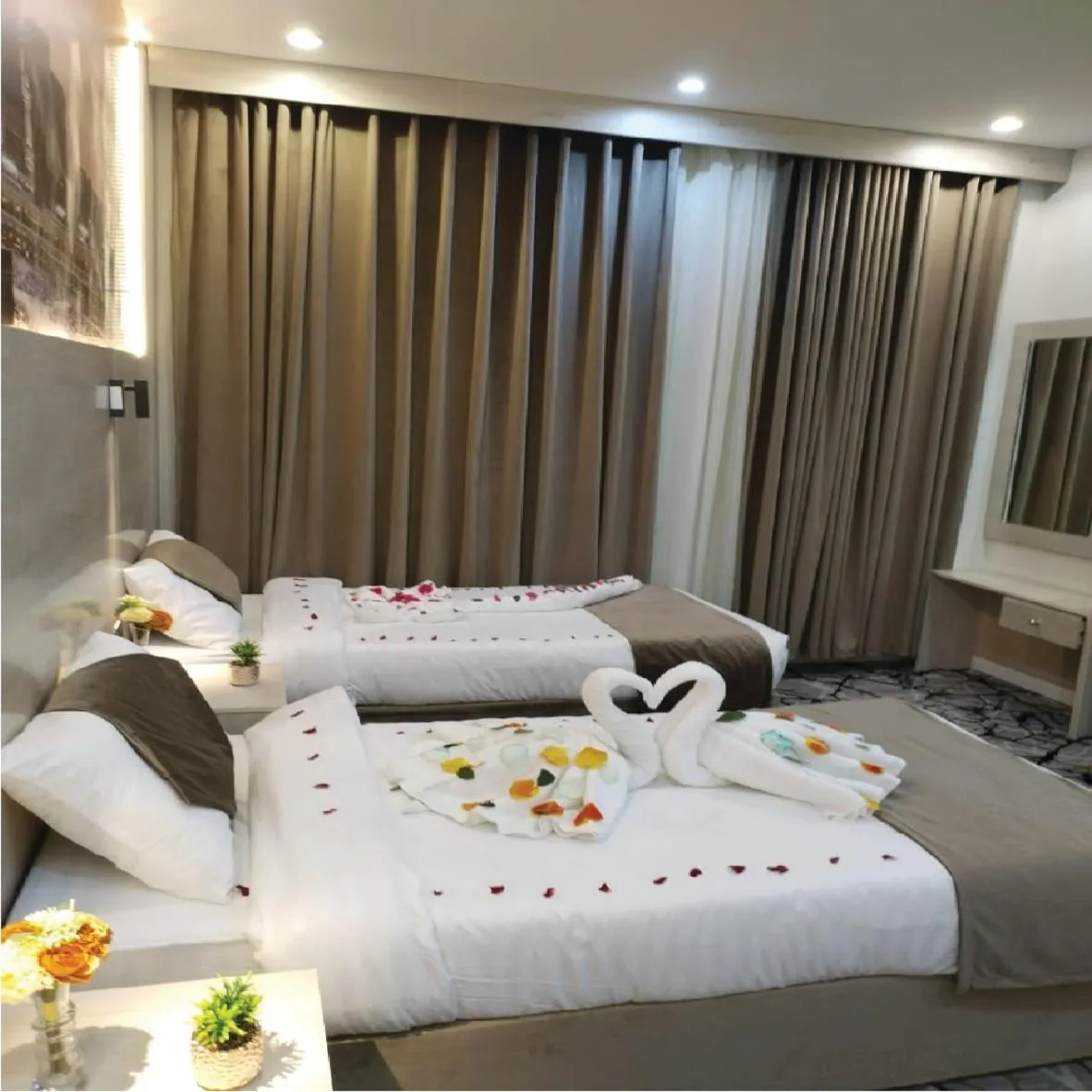Bed in فندق اسكنت الحفاير - Askant Al Hafayer Hotel
