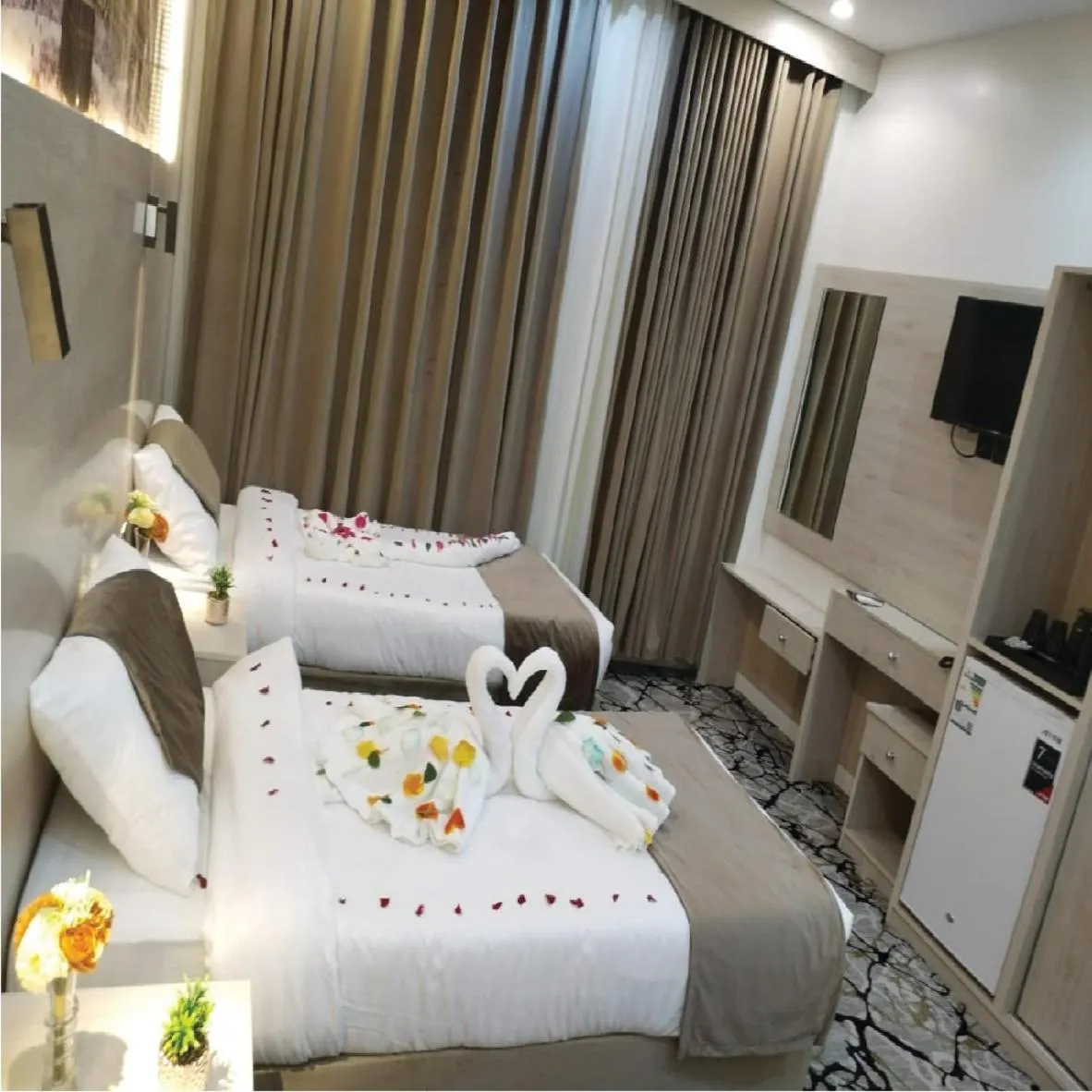 Bed in فندق اسكنت الحفاير - Askant Al Hafayer Hotel