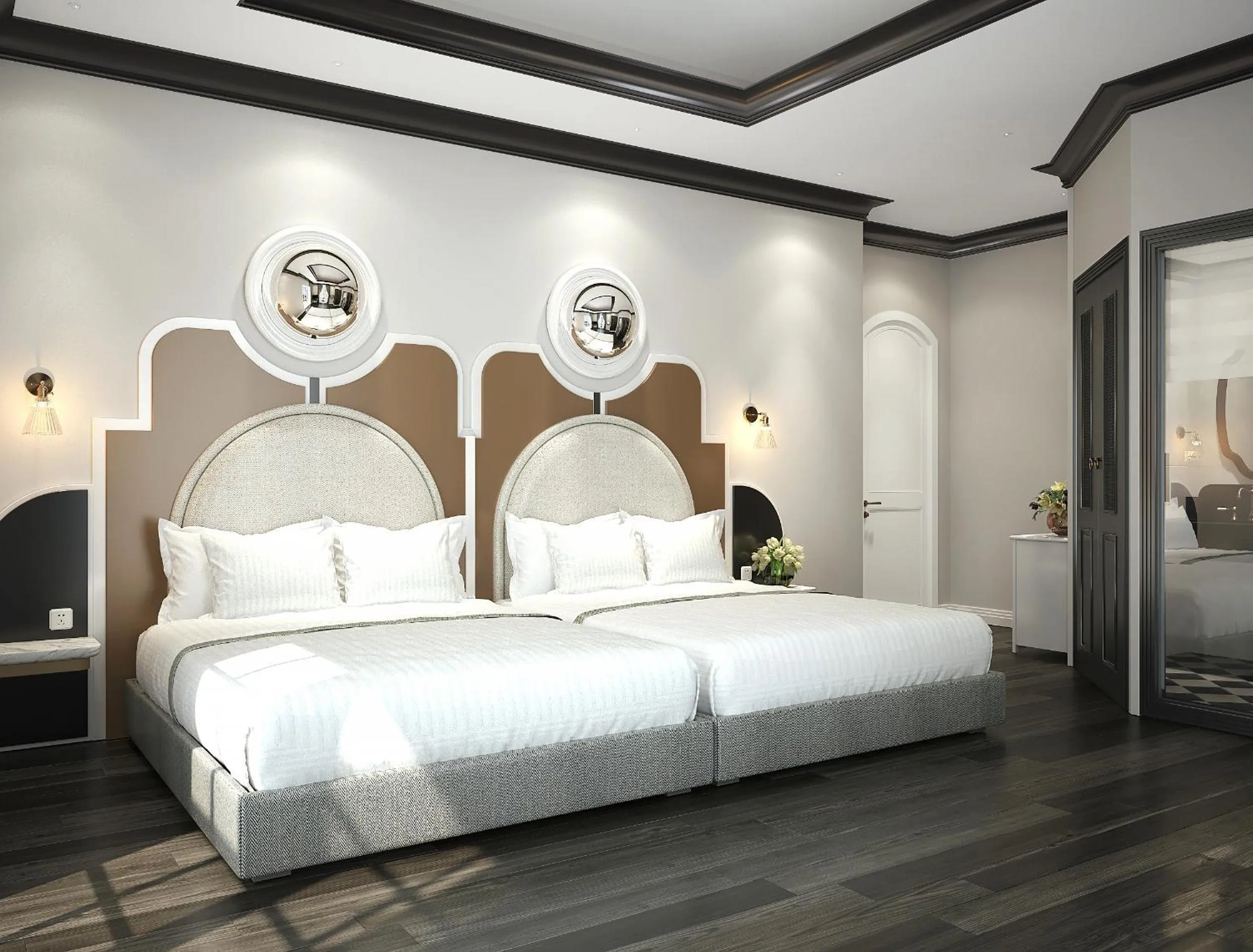 Bed in Le Bonheur Hotel