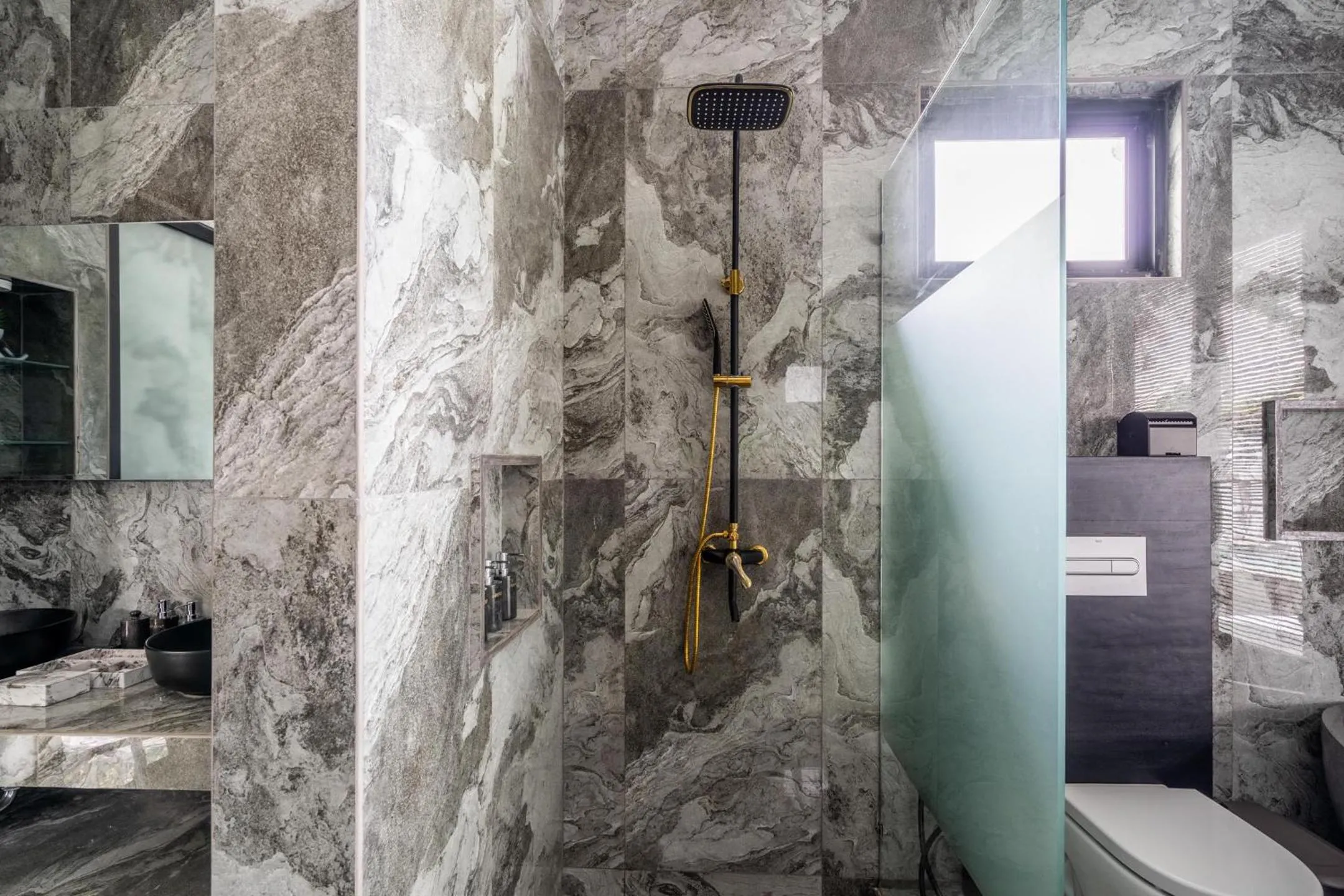 Shower in Capung Asri Eco Luxury Resort with Private Pool Villas