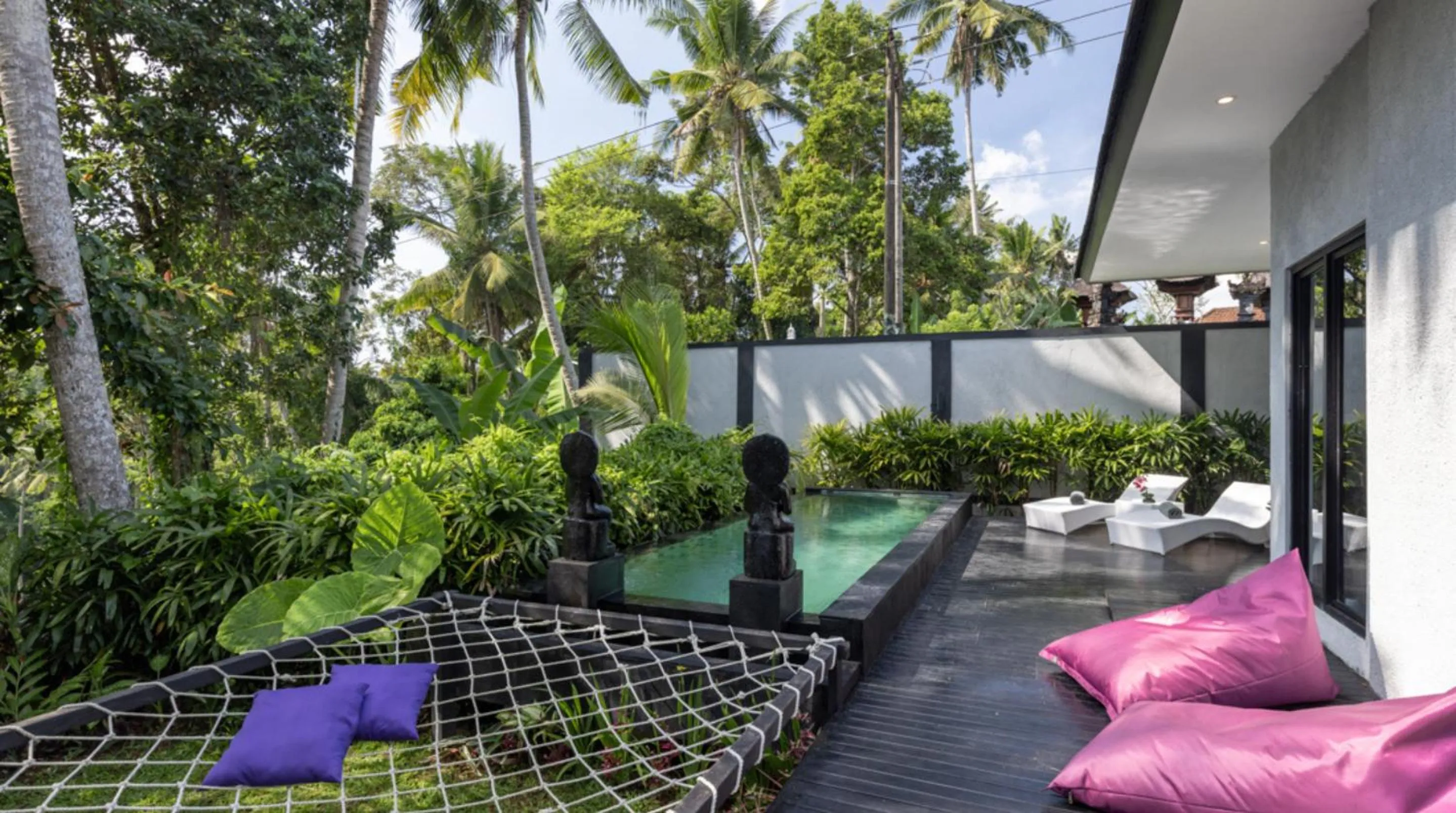 Balcony/Terrace in Capung Asri Eco Luxury Resort with Private Pool Villas
