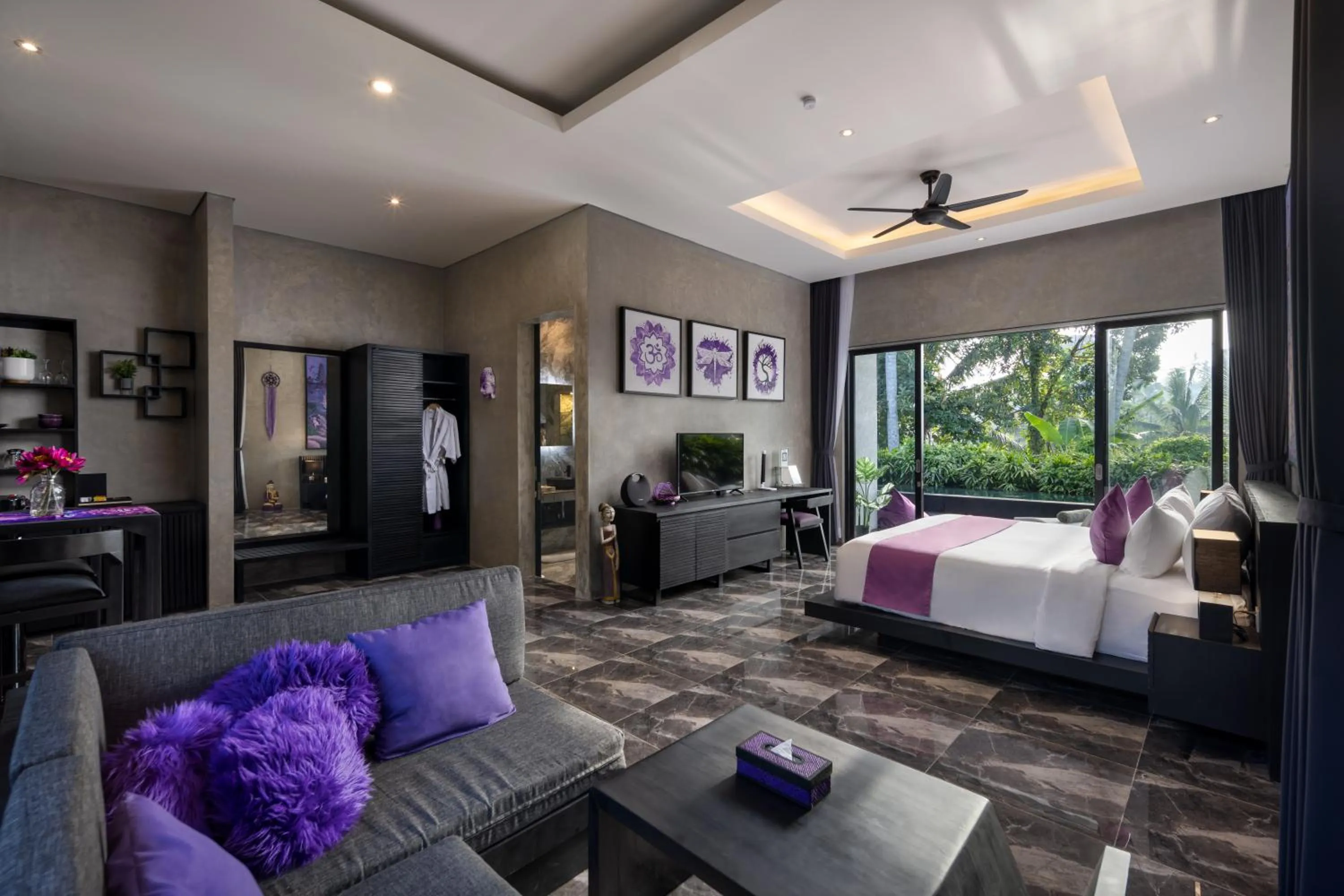 Bed in Capung Asri Eco Luxury Resort with Private Pool Villas